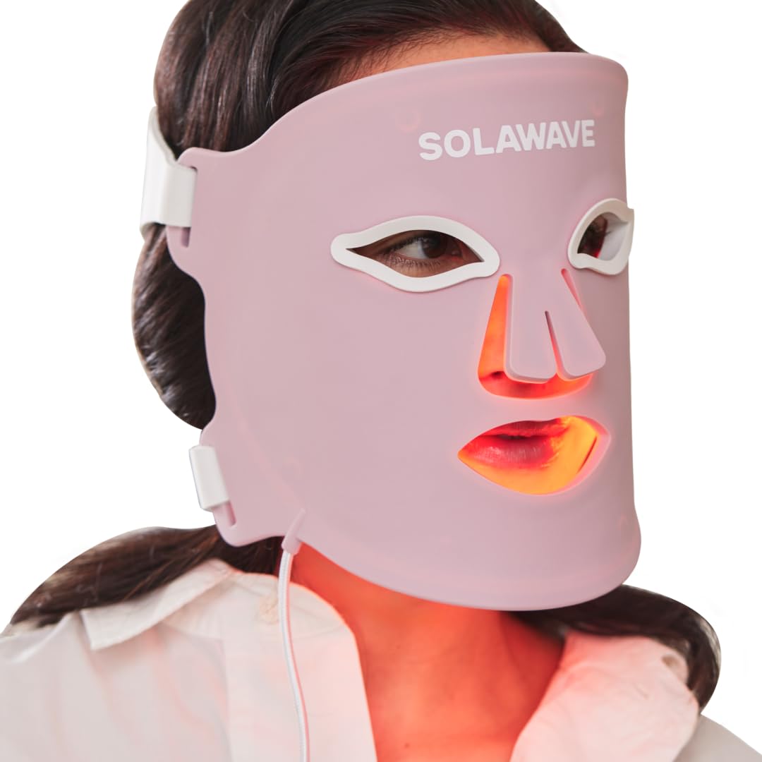 Solawave LED Light Therapy Face Mask | Red, Deep Red, Near Infrared & Amber LED Lights | Hands-Free Skincare Mask for At-Home Use | 3-Minute Sessions