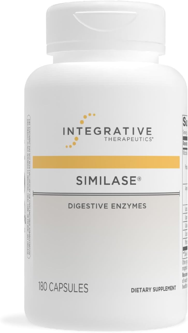Integrative Therapeutics Similase – Vegan Digestion Support* – Comprehensive Blend of Digestive Enzymes* – Supports Digestion and Nutrient Absorption* – Dairy-Free – 180 Count (90 Servings)