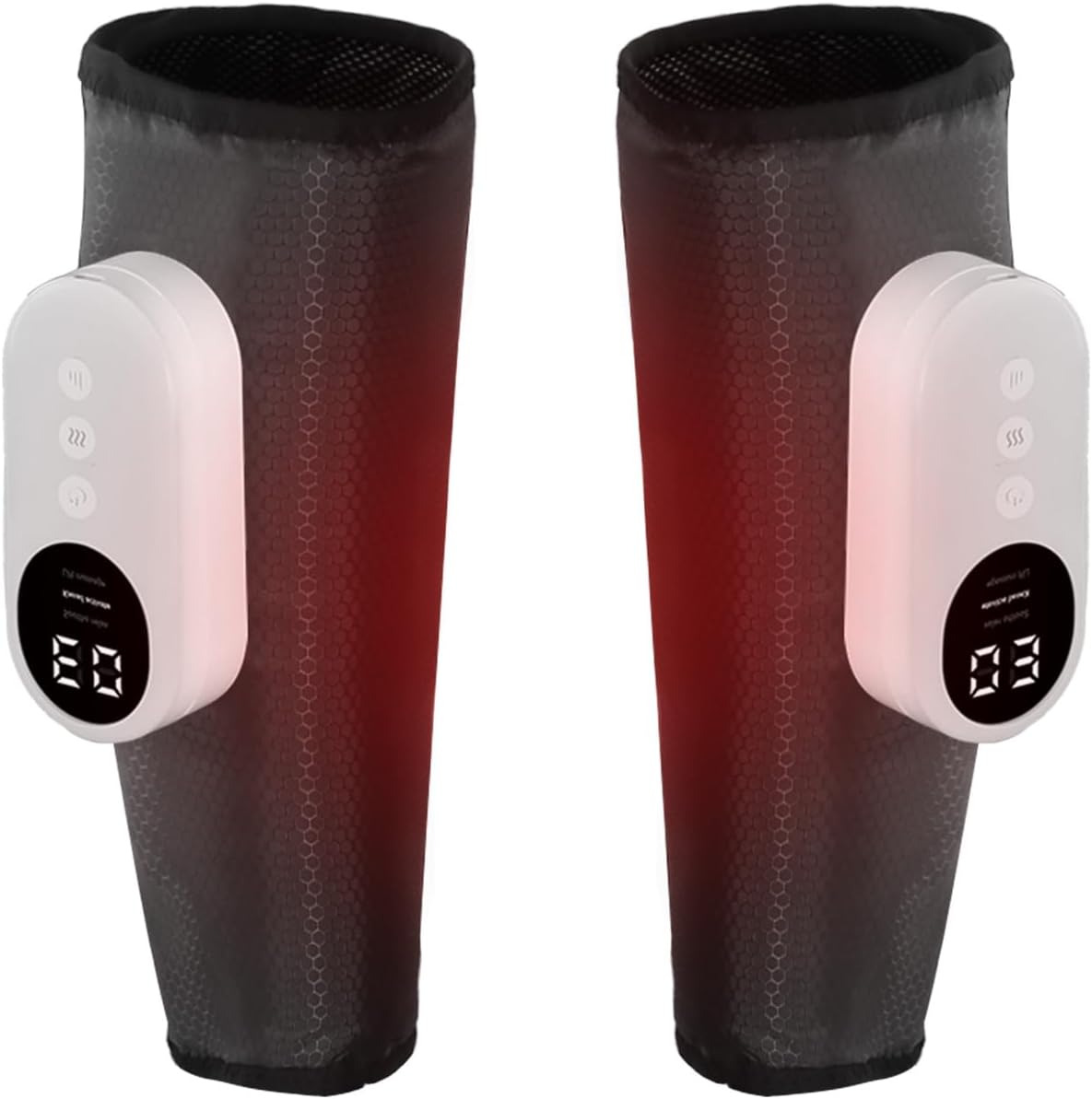 LINGTENG Calf Air Compression Massager for Circulation and Pain Relief, Leg Massager with Heat, Relieve Fatigue, Help for Edema and Varicose Veins, Gifts (Calf: Within 22.5 inches)