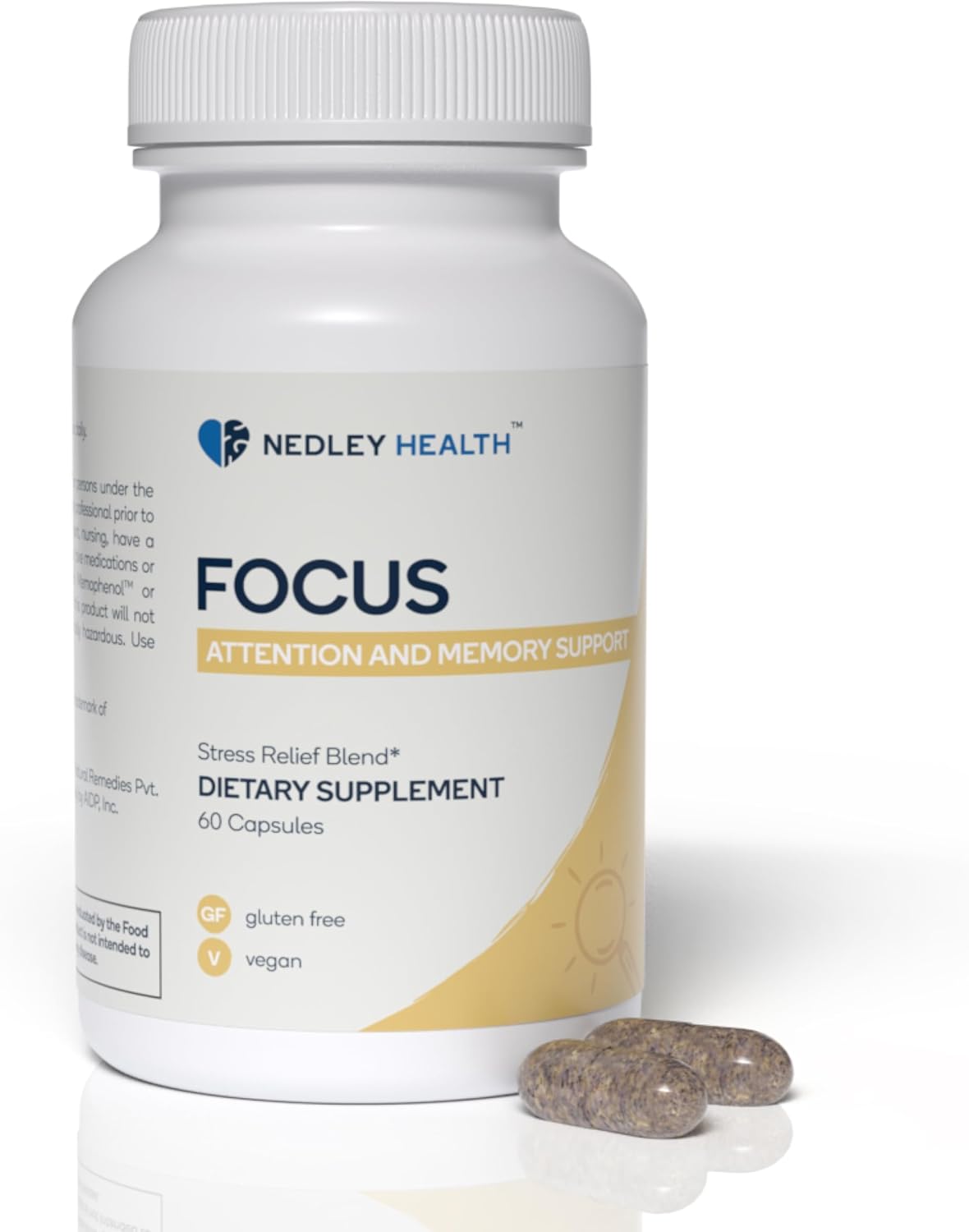 Focus – Premium Cognitive Enhancement Supplement with Natural Nootropics – Memophenol, Bacopa, & DMAE – 60 Veggie Capsules (Focus)