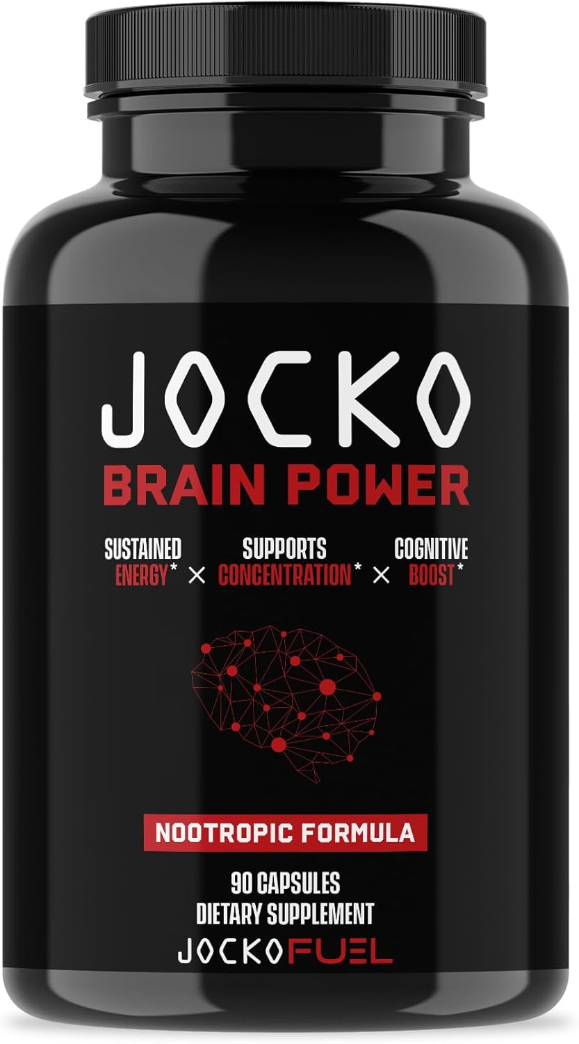 Jocko Fuel Brain Power – Nootropic Dietary Supplements for Memory & Focus wiht L Theanine, L Carnitine- Energy & Focus Supplement (90 Capsules)
