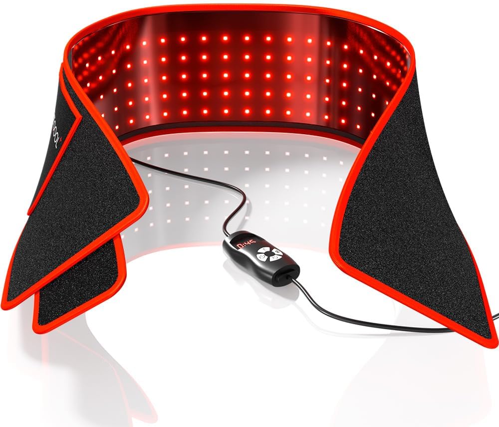 BestQool Red Light Therapy Belt, Infrared Light Therapy & Red Light Therapy for Body, Pads Wearable Wrap for Knee Waist Elbow, Infrared Red Light Therapy, Portable Red Light Belt for Wellness