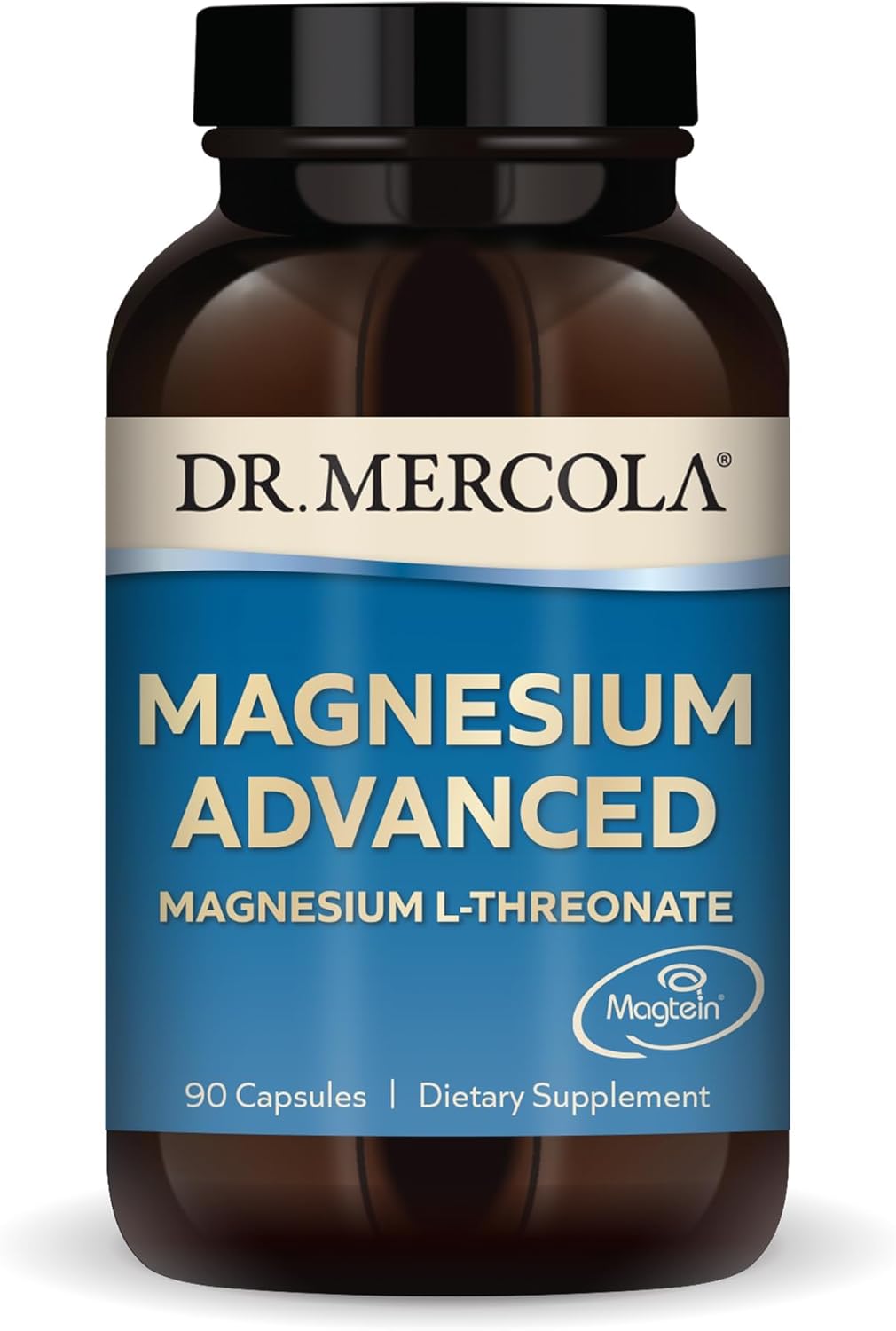 Dr. Mercola Magnesium L-Threonate, Magnesium Advanced Supplement with Magtein, 2000 mg per Serving, High Bioavailability for Cognitive Support, Memory & Brain Health, Non-GMO, Gluten Free, 90 Capsule