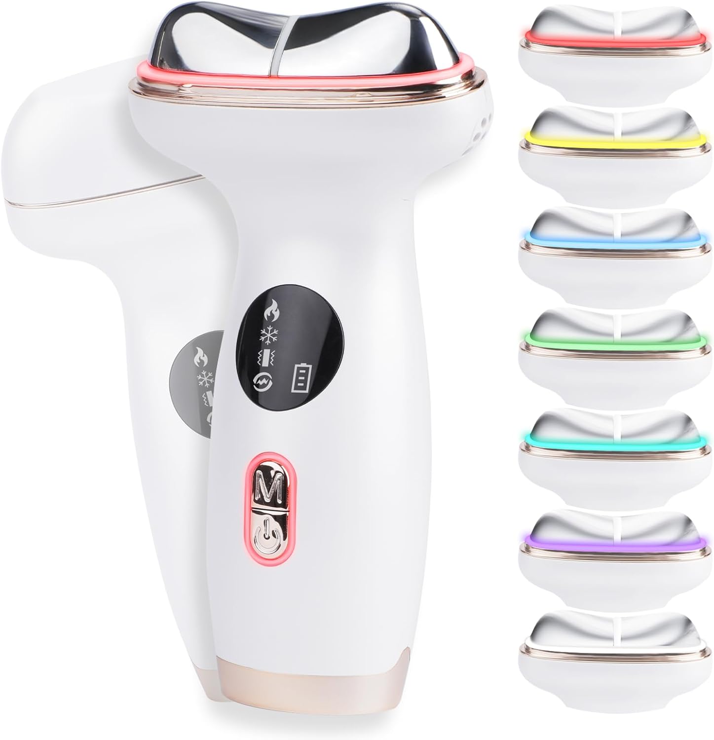 Microcurrent Facial Device with Red Light Therapy – 7-in-1 LED Sculptor & Cold Heated Gua Sha for Face Neck Eye Firming, Depuffing & Double Chin Reduction