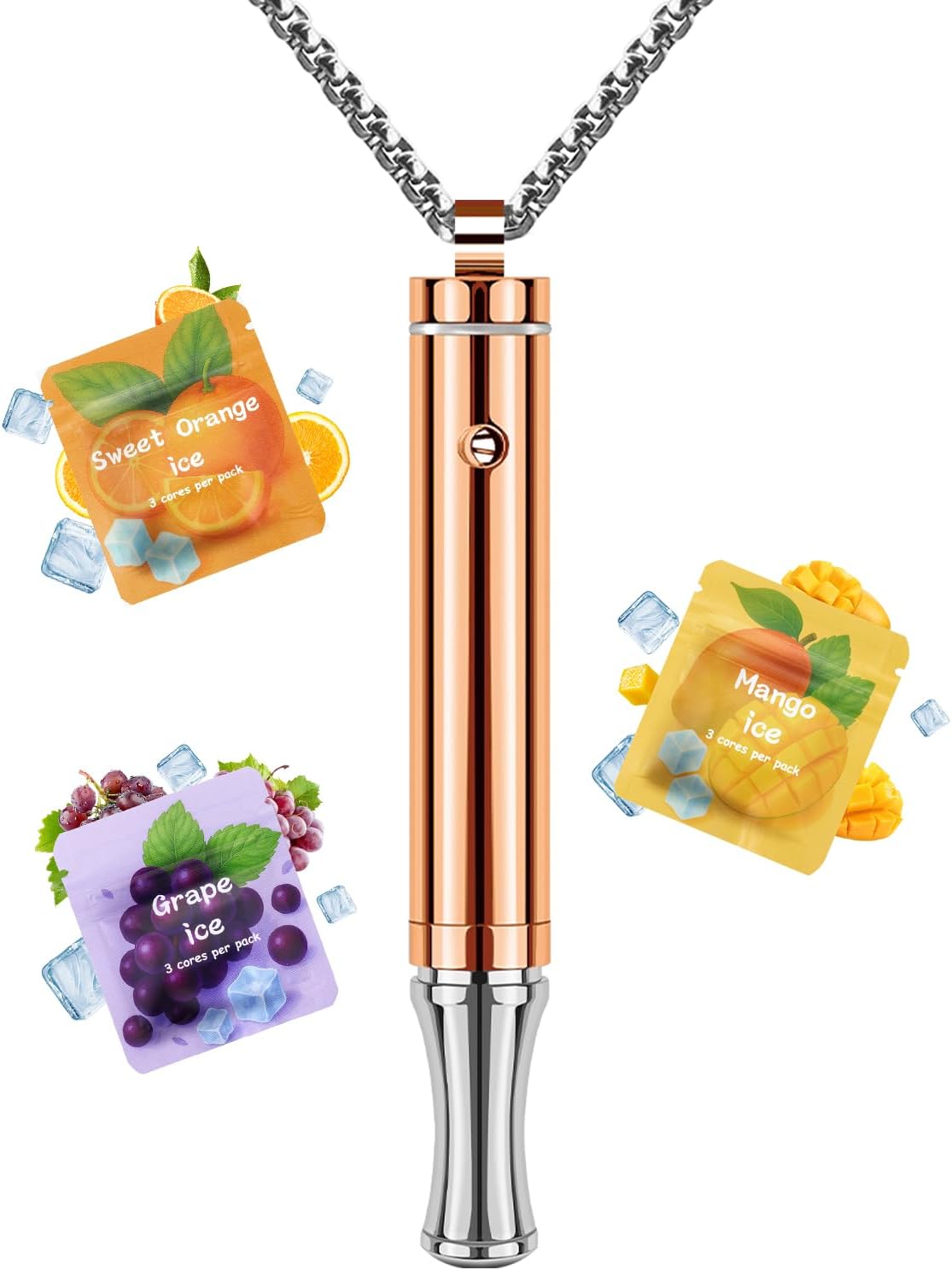 Breathing Necklace for Anxiety Adults – Adjustable Air Outlet Breathe Necklaces with Natural Flavored – Breath Free Stress Relief Device with Flavor – Meditation Gifts for Women Men