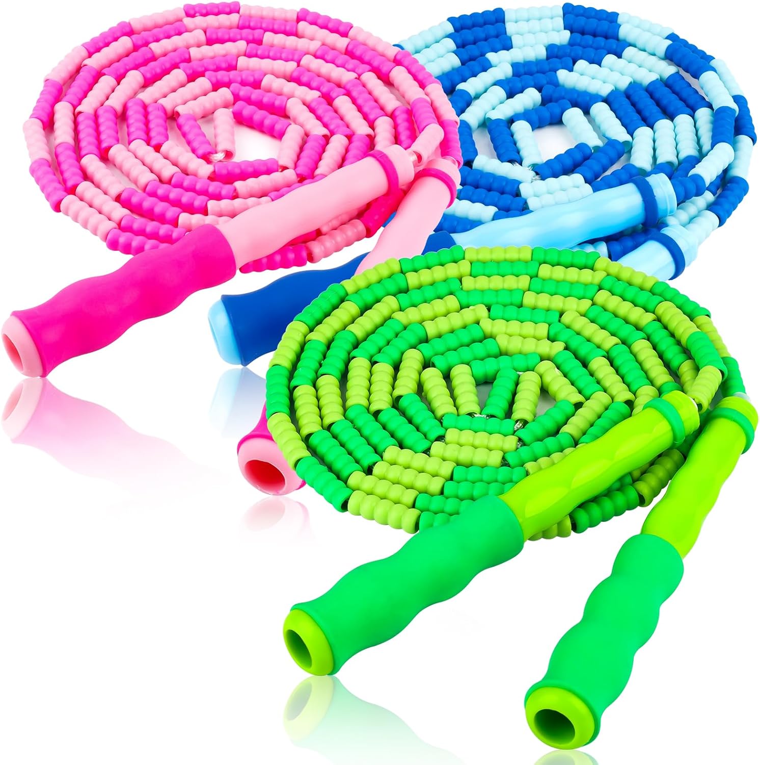 Jump Rope for Kids, 9 Ft Adjustable Jump Ropes for 4 5 6 7 8 10 12, Segmented Soft Beaded Jumping Rope Age 8-12, Tangle Free Skipping Rope for Women Man Fitness Weight Loss