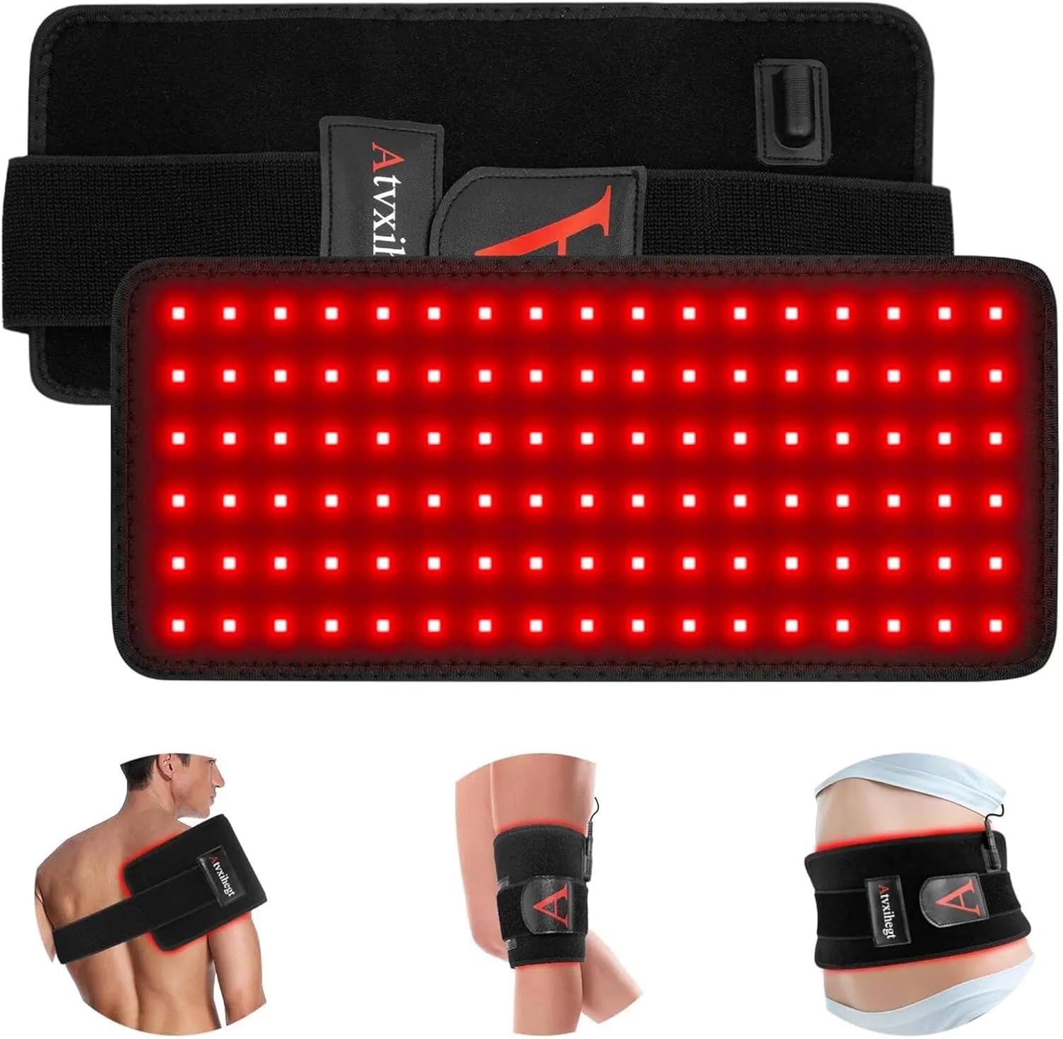 Red Light Therapy for Body, 660nm 850nm 12.6″ LED Wearable Infrared Redlight Therapy Belt Wrap Pad for Belly Back Waist Shoulder Knee Muscle