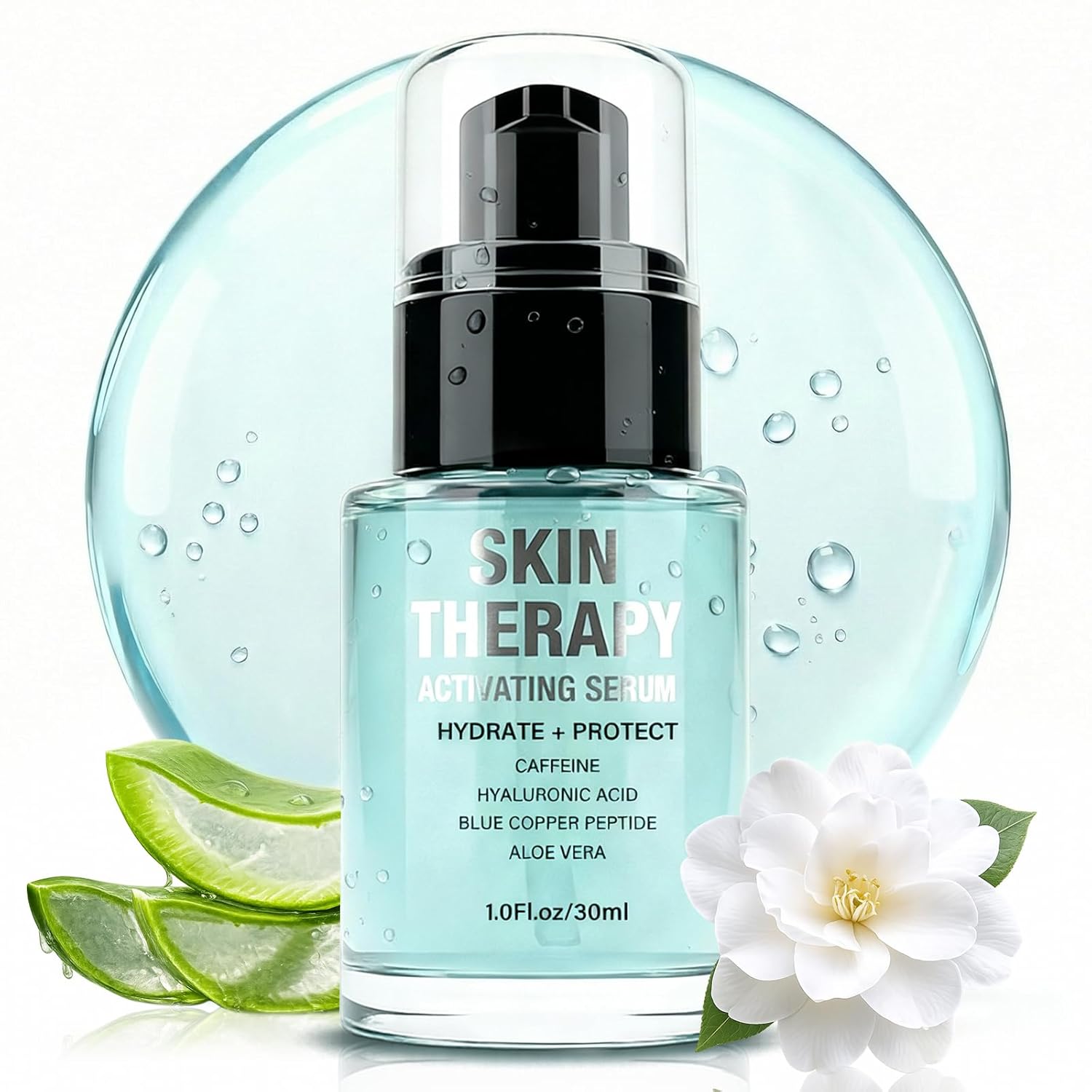 Red Light Therapy Activation Serum for Face & Neck | Hydrating Anti-Aging Formula with Blue Tansy, Hyaluronic Acid & Aloe Vera | Pairs with LED Light Therapy & Microcurrent Devices | 1 Oz