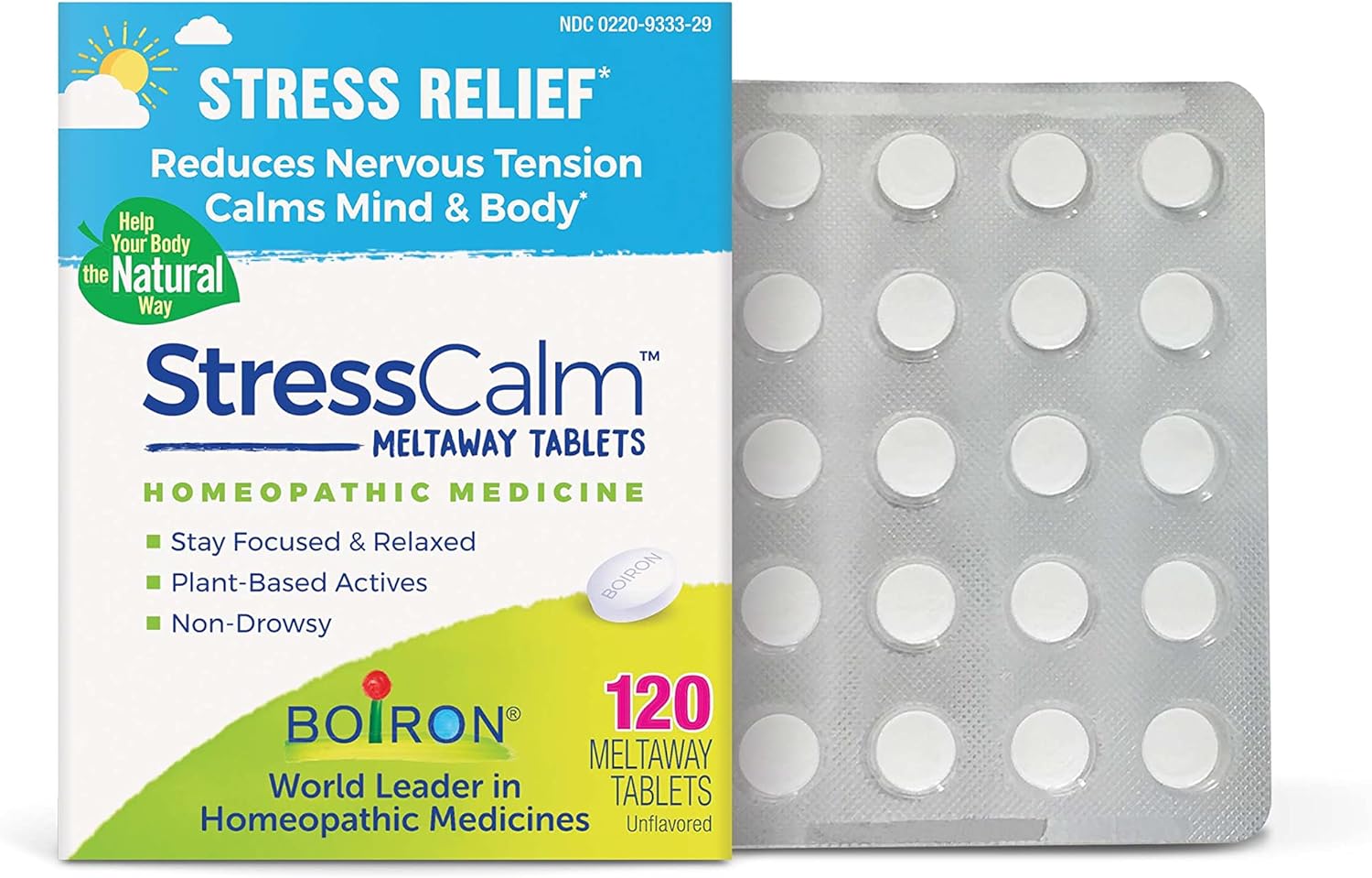 Boiron StressCalm Tablets for Relief of Stress, Anxiousness, Nervousness, Irritability, and Fatigue – 120 Count