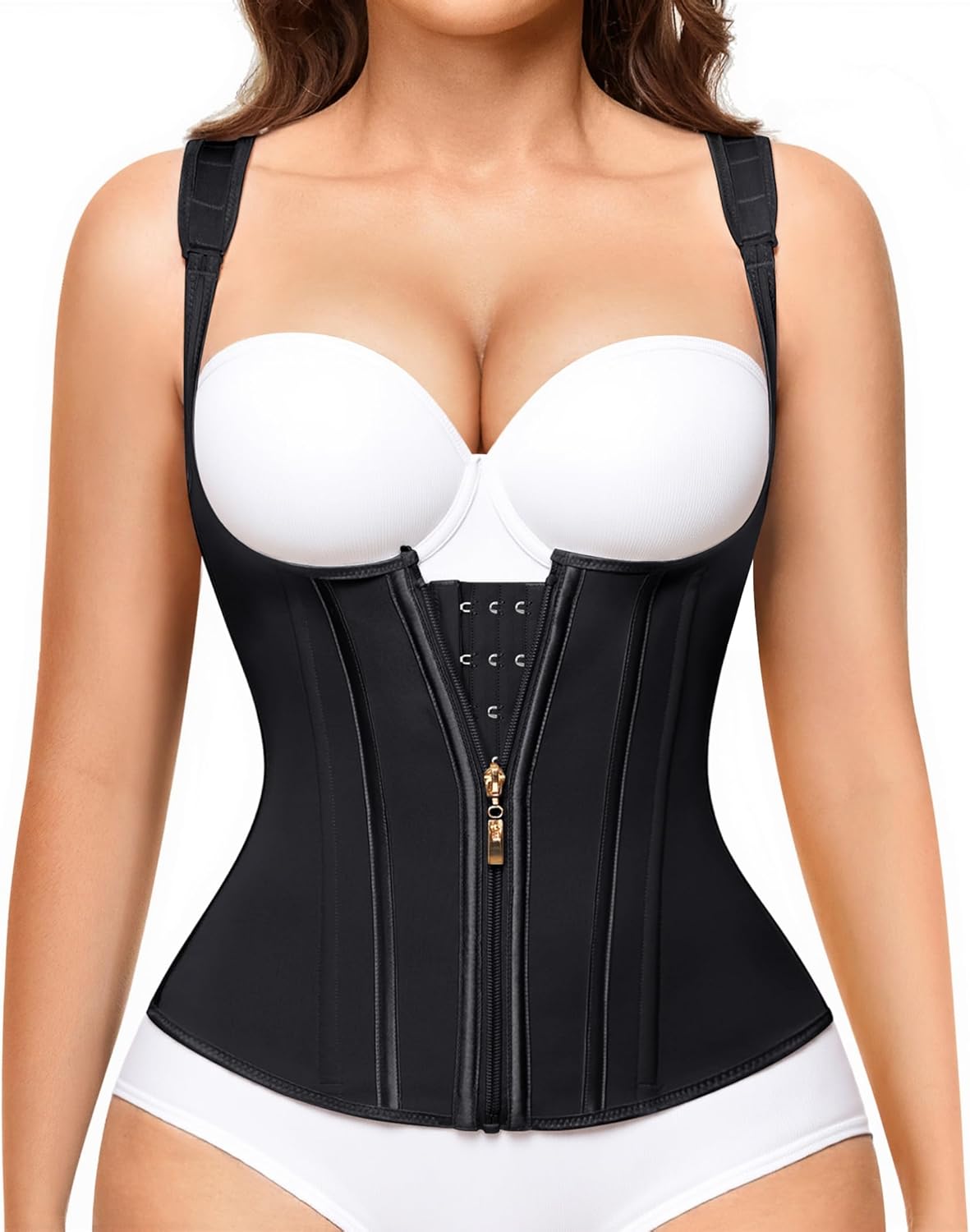 Nebility Waist Trainer for Women Corset Shapewear Tummy Control Faja Body Shaper Waist Cincher with Adjustable Strap