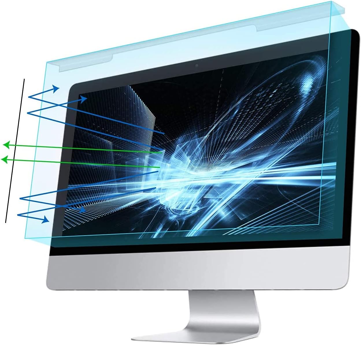 MOSISO 23-24 inch Computer Blue Light Blocking Screen Protector Anti-UV Eye Protection Filter Film Panel for Diagonal 23,23.6,23.8,24 inch 16:9 Widescreen Desktop PC LED Monitor(21.26×13.39 inch/LxW)