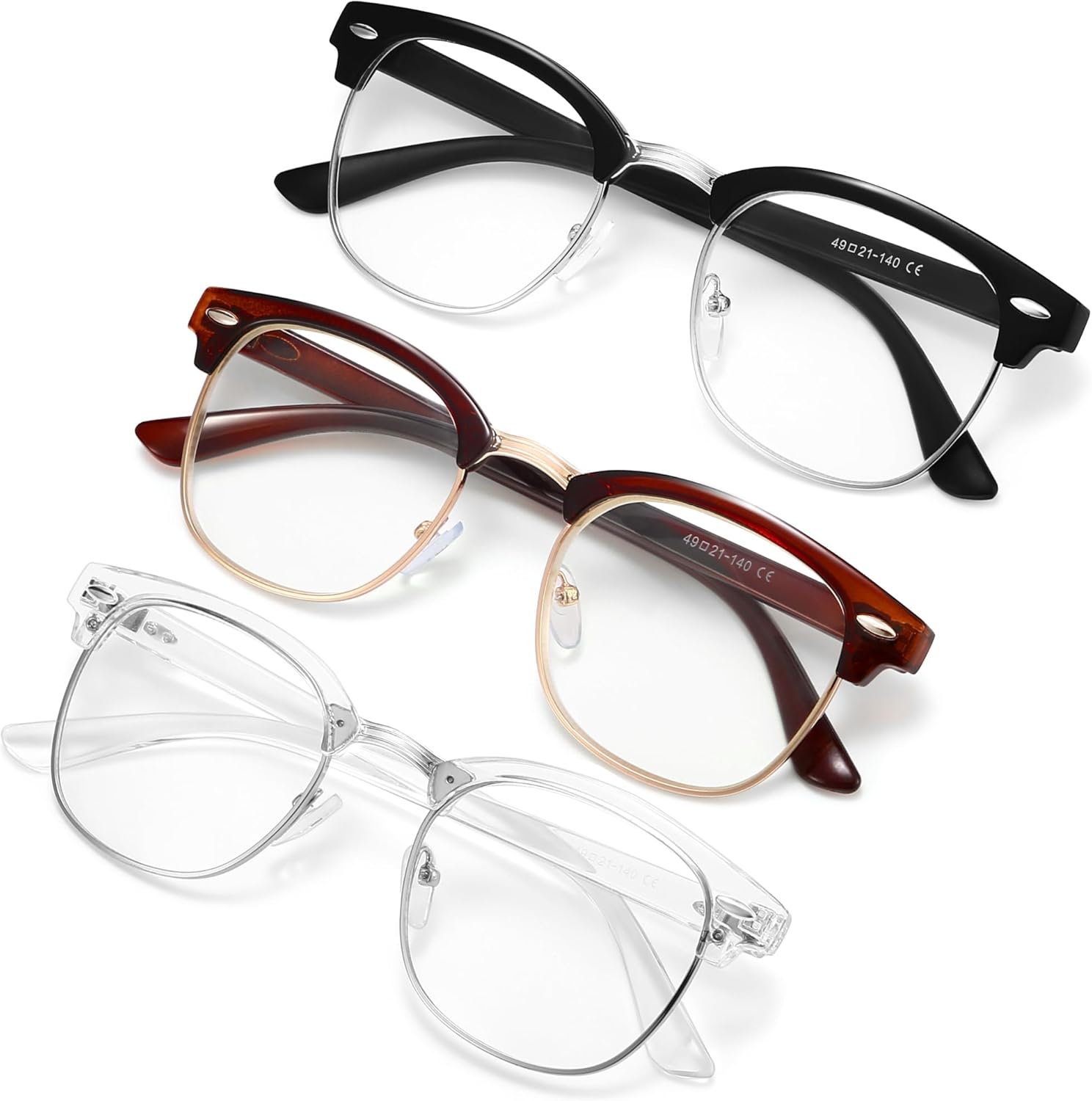 racico Blue Light Glasses for Men & Women – Mixed Material + Metal Frames with UV Protection Coating