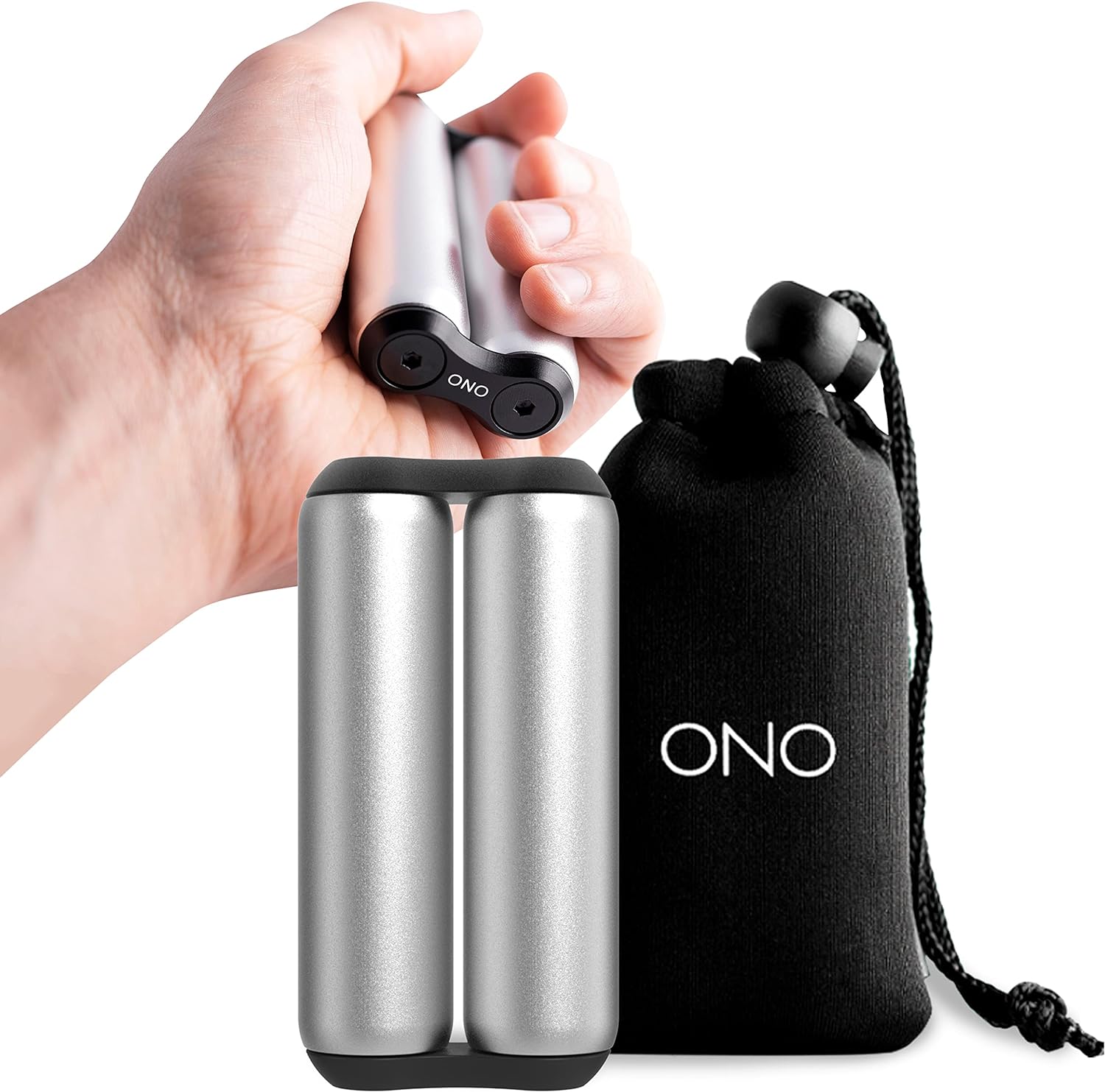 ONO Roller – Handheld Fidget Toy for Adults | Help Relieve Stress, Anxiety, Tension | Promotes Focus, Clarity | Compact, Portable Design (Grey, Full Size – Aluminum)