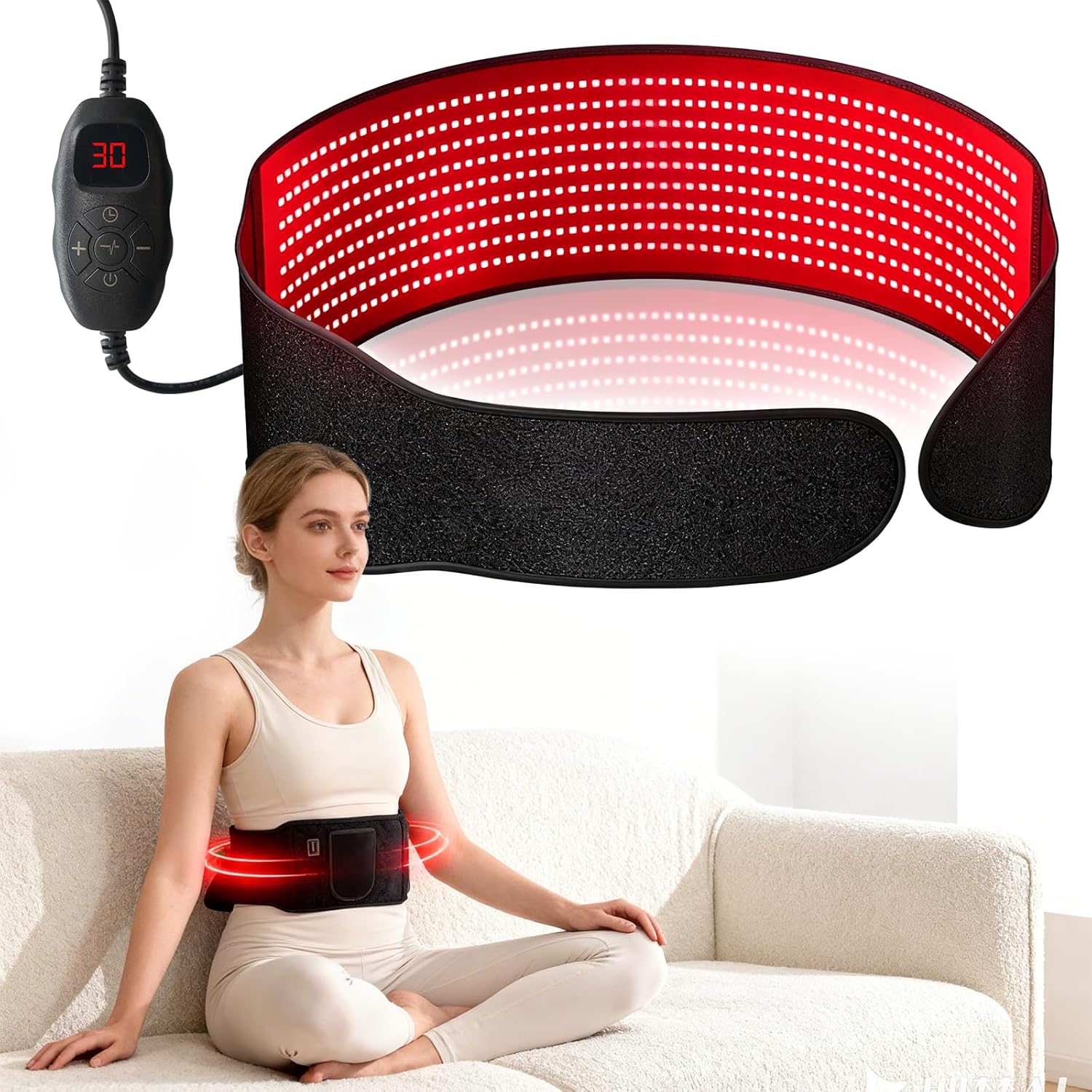 FSA Eligible, HSA Listed Item, Red LED Light Therapy Belt for Body, 600 High-Density LEDs Red Light Therapy, Infrared Light Therapy Wrap