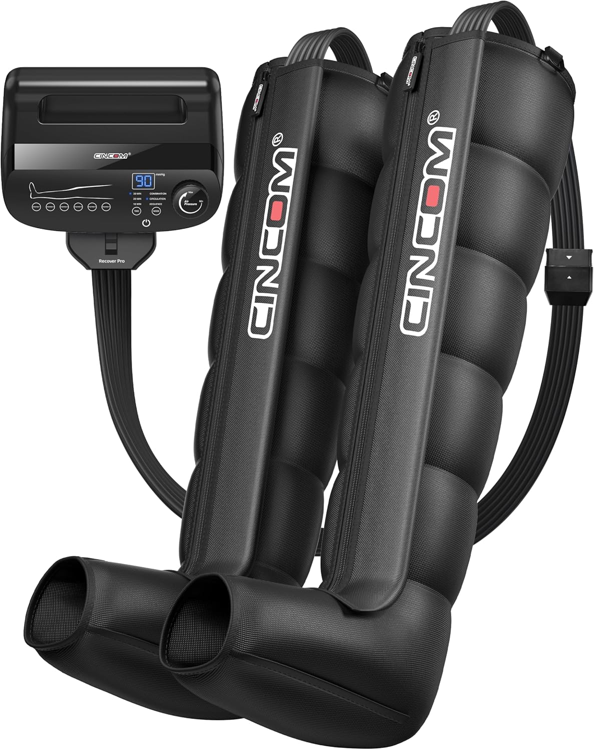 CINCOM Air Compression Recovery System – 6-Zone Professional Dynamic Pressure Leg Massager Boots for Circulation Improvement & Muscle Recovery, Compression Therapy for Athletes, FSA-HSA Eligible