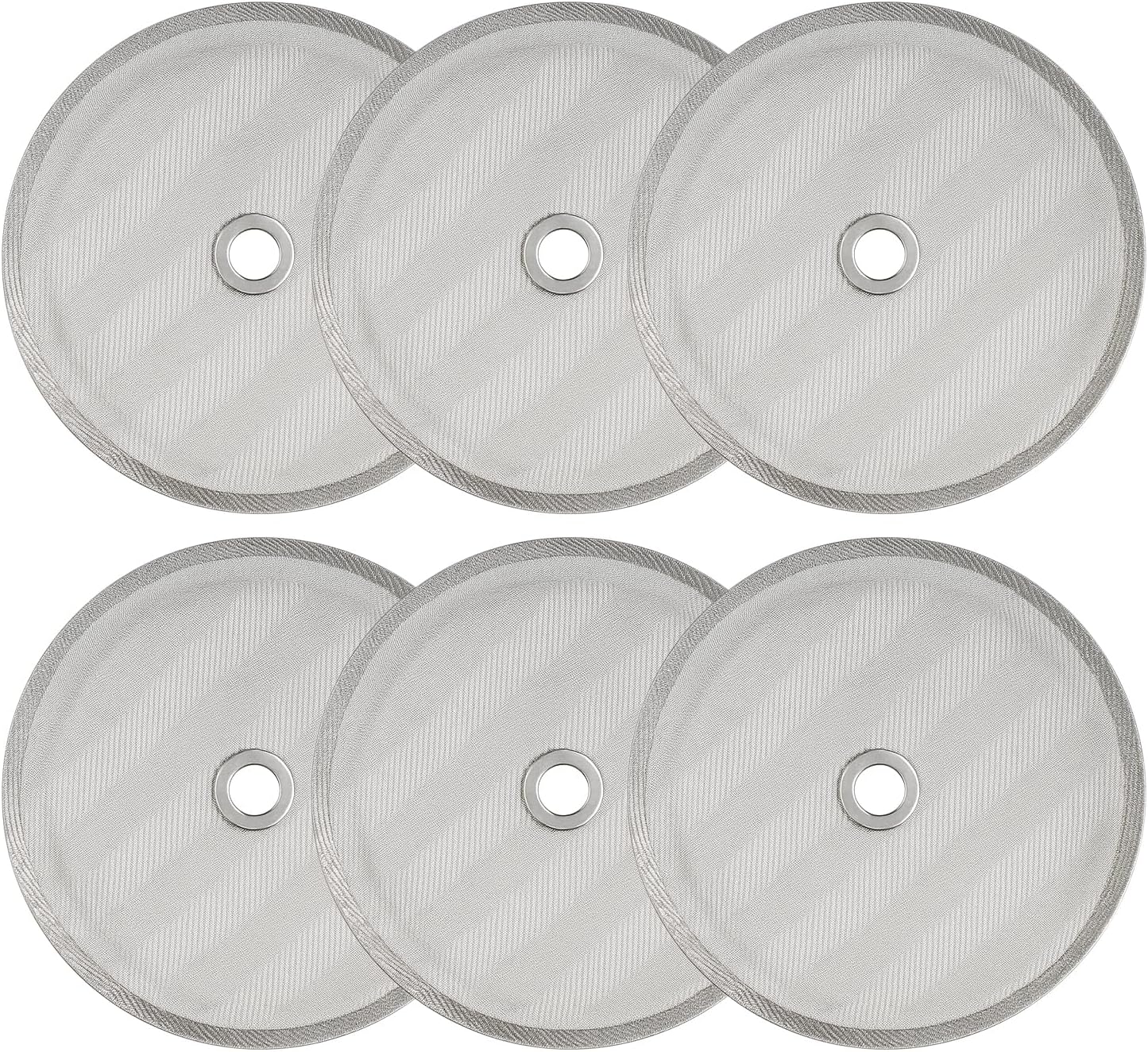 6 Pack French Press Replacement Filter Screens – 4 Inch Stainless Steel Mesh with Metal Center Ring for 34 Oz, 1000ml, 8 Cup French Press Coffee and Tea Makers