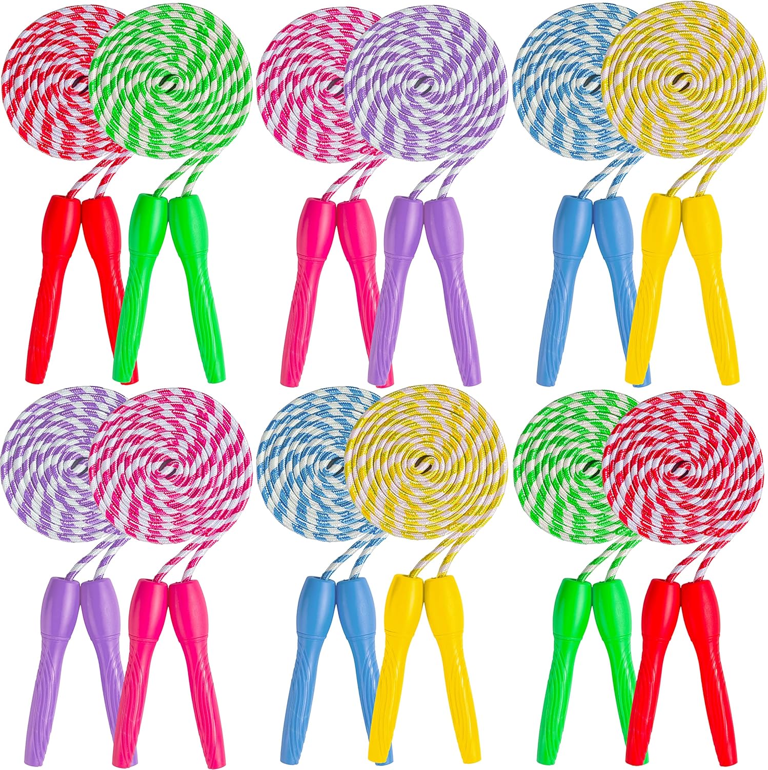 Ram Pro All Purpose Jump Rope Stripe Ropes With Plastic Handles for any Skill Level