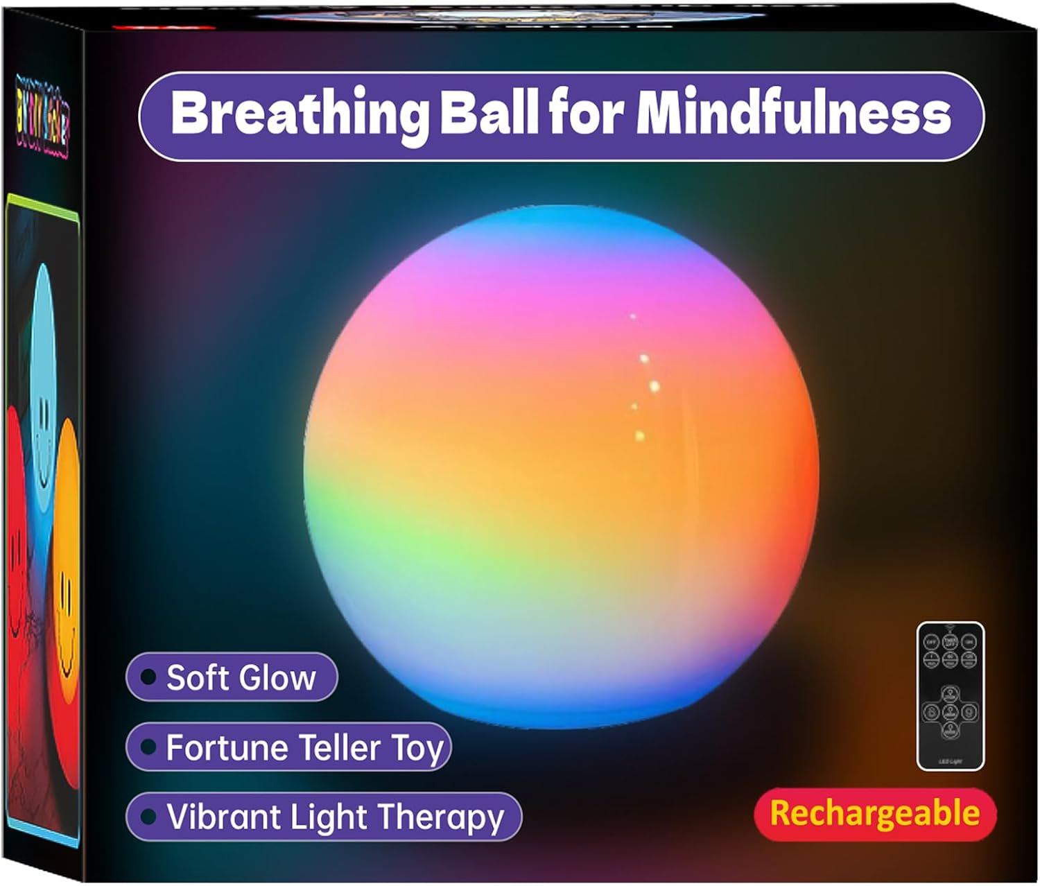 YESIE ‘Breathing Ball’| Visual Meditation Tool Accessories for Mindfulness| Sound Guided| Calm Down from Stress & Anxiety Relief | Night Lamp for Adults & Kids| Sleep Aid| Remote Control