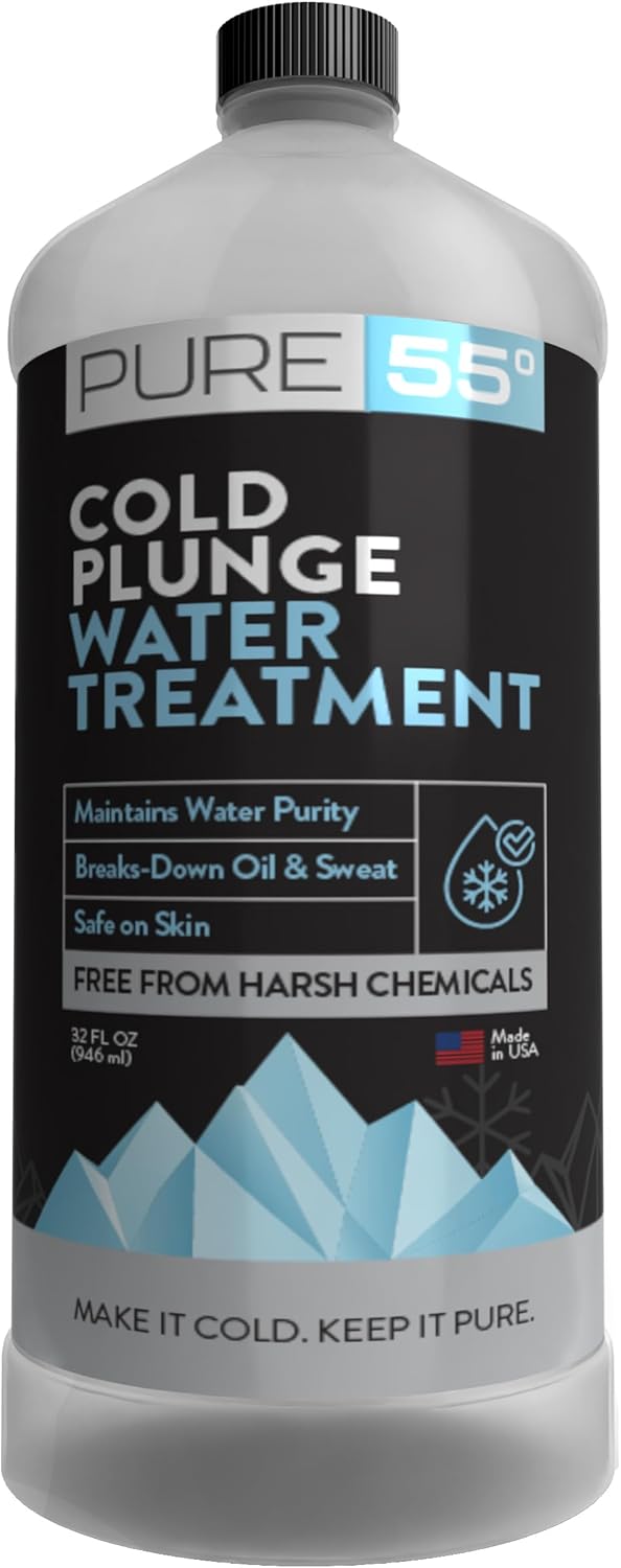 3in1 Cold Plunge Water Treatment, Weekly Natural Ice Plunge Stabilizer & Clarifier, Harsh Chemical Free, Fight Scum & Odors for Clear Waters – Pure55 Made in The USA (32 Fl Oz)