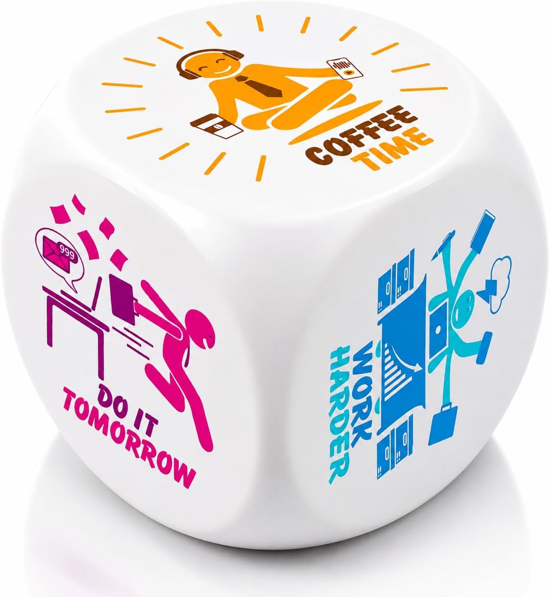 Stress Cube – Squishy Fidget Toy for Adults, Quiet Stress Relief Desk Toy for Office, Anxiety Fidget, Funny Coworker Gift, White Elephant Gift for Men & Women