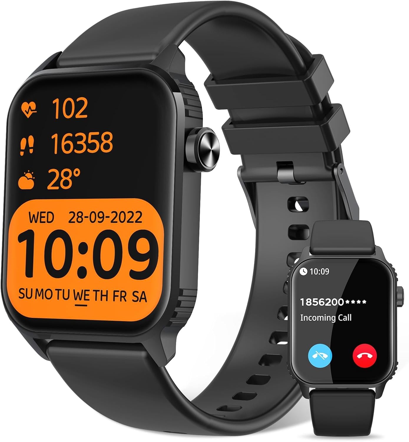 Smart Watch for Men, 120+ Sports Modes Smartwatch with 1.83″ HD Touchsreen, Sleep Monitor, IP67 Waterproof, Bluetooth Call & Music Control Fitness Watch for iPhone/Android Black