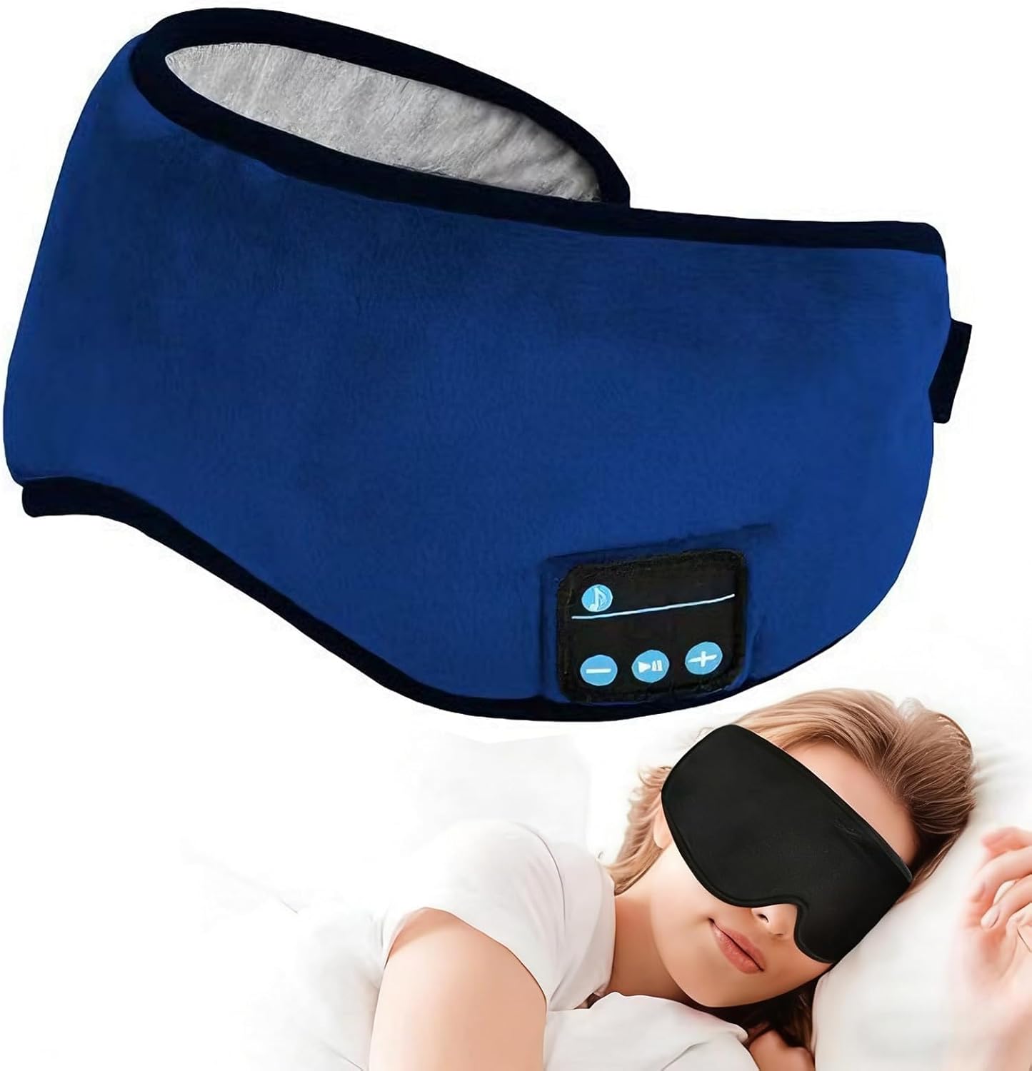 Wireless Bluetooth Sports Headband Headphones Ultra-Thin HD Stereo Perfect for Sleeping Workout Jogging Yoga Insomnia Blue Air Travel Meditation