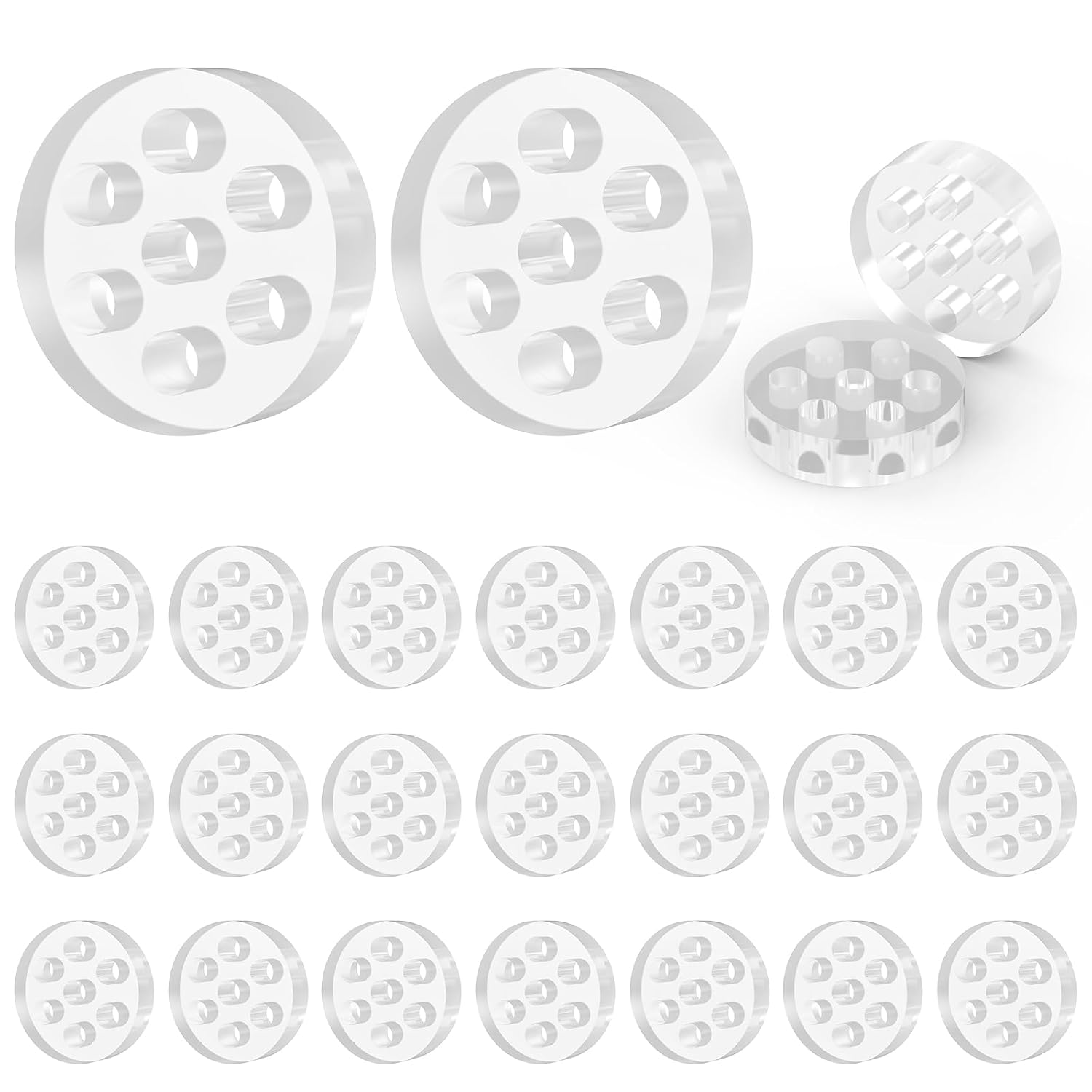 25 Pcs Glass Screen Filters Diameter 0.313”(8mm) Small Pipe Screens High Borosilicate Glass Screen with 7 Honeycomb Holes