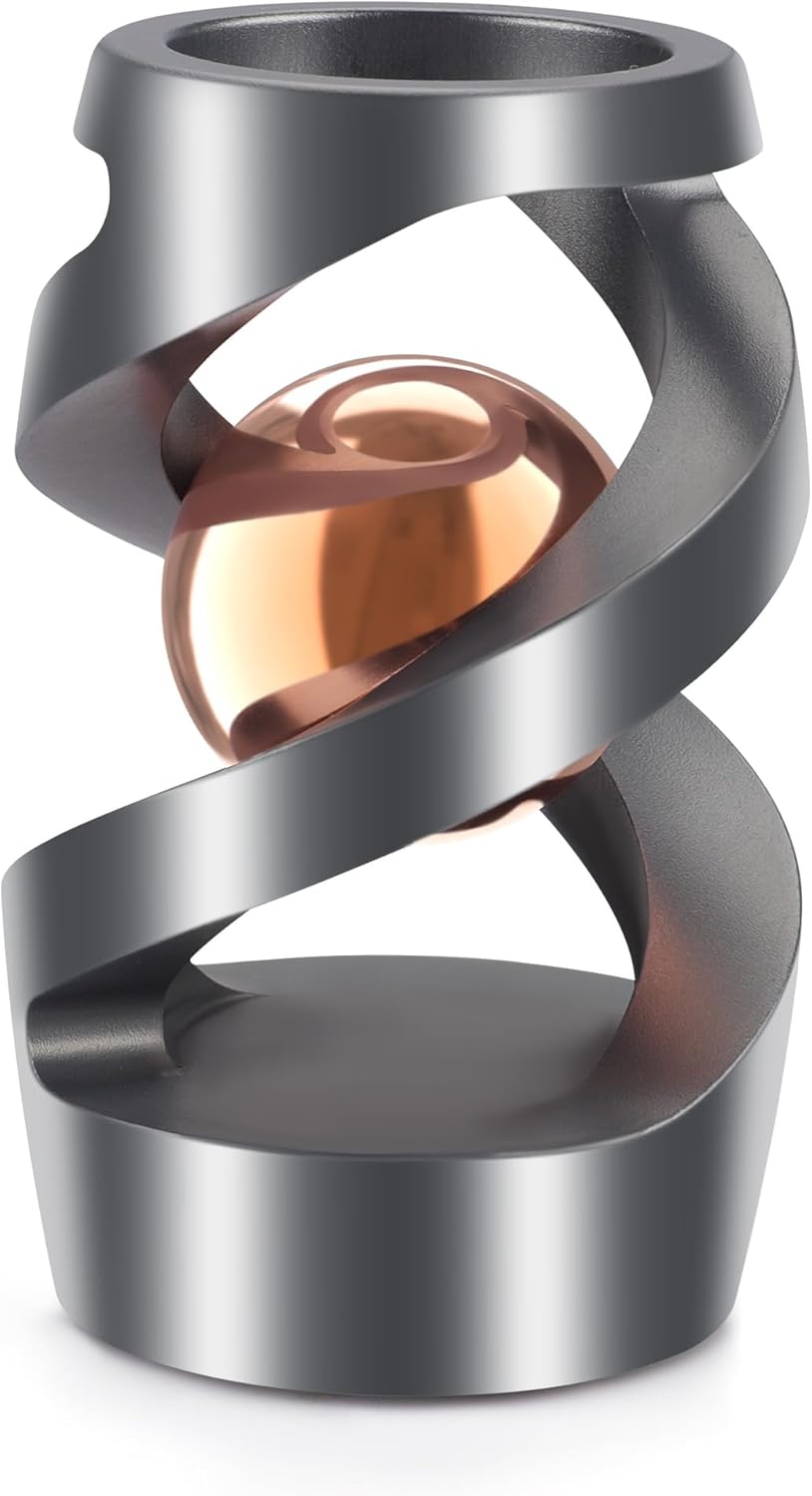 Upgraded Kinetic Spinning Desk Fidget Toy, Quiet Stress Relief Fidgets for Office, Kids Teens & Adults, Rose Gold