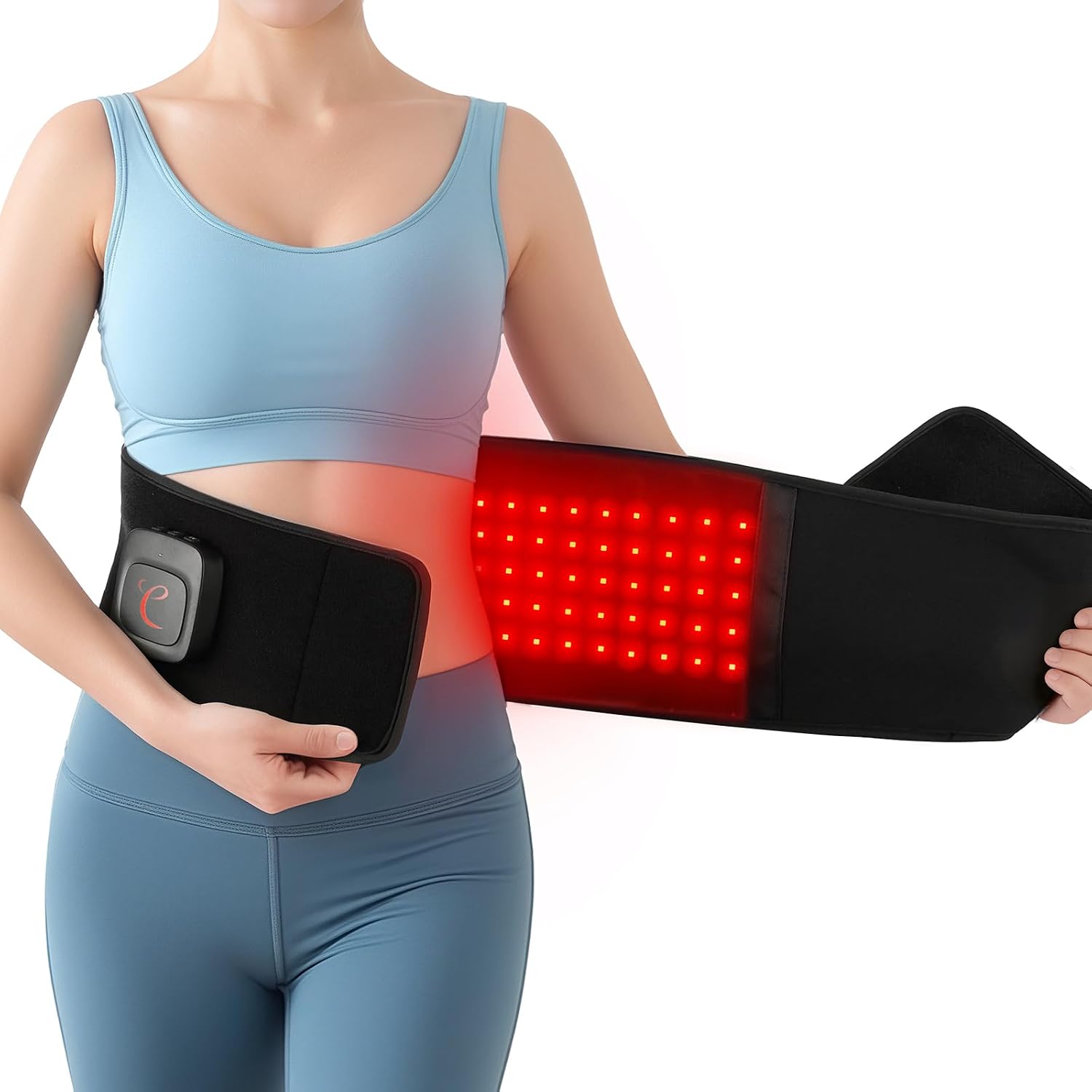 Comfytemp Cordless Red Light Therapy Belt for Body, Portable Rechargeable Near Infrared Light Therapy Wrap, Father’s Day Gifts, 19W Wireless Large Light Band for Waist Lumbar Lower Back