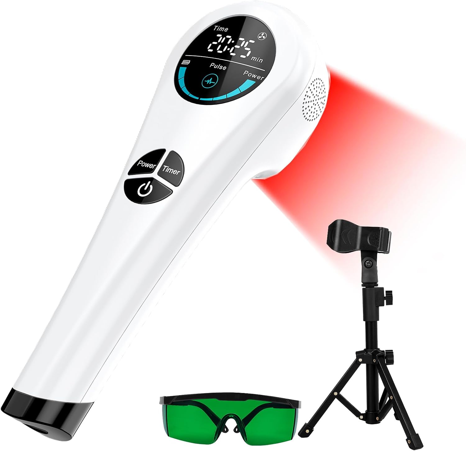 Cold Laser Therapy Device for Humans & Dogs, 4x808nm + 14x650nm Red Light Therapy Wand, Handheld lllt Near Infrared Light Wand with Stand for Joint, Back, Knee, Body Pain Relief and Muscle Use