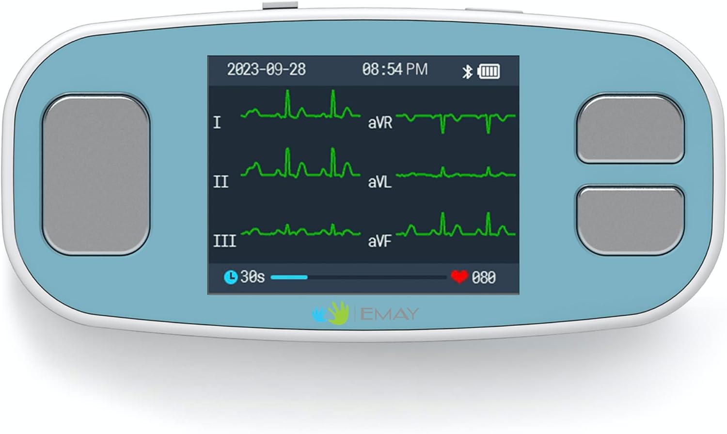 EMAY 6L Portable ECG Monitor | Record ECG and Heart Rate in 6 Channels | Compatible with Smartphone and PC | No Subscription Required