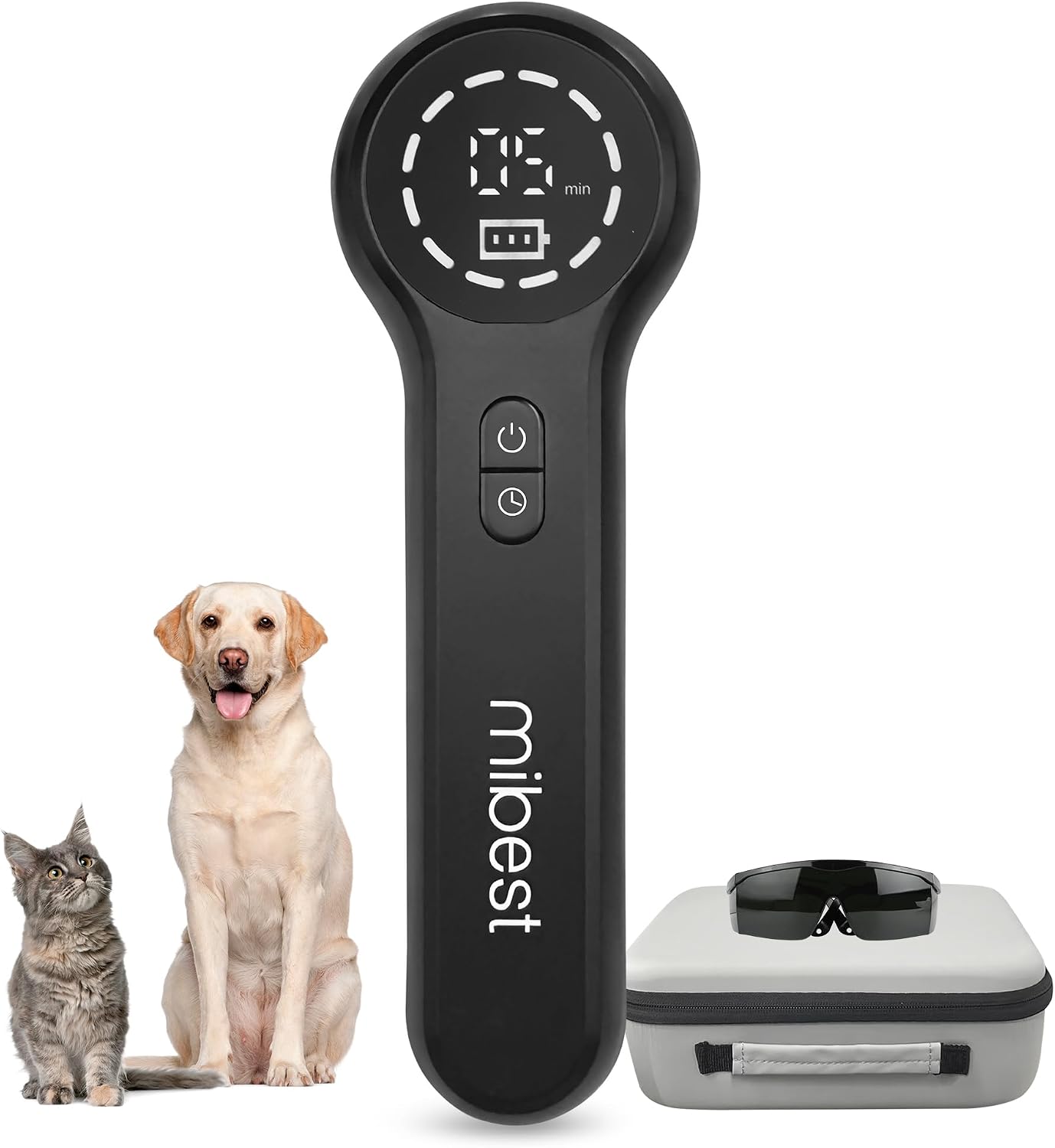 Mibest Cold Laser Therapy Device for Vet – Red Light Therapy for Dogs and Cats – Infrared Light Therapy Targets Joint and Muscles – Pain Relief, Arthritis, Spinal, Wound Healing (4x808nm + 12x650nm)