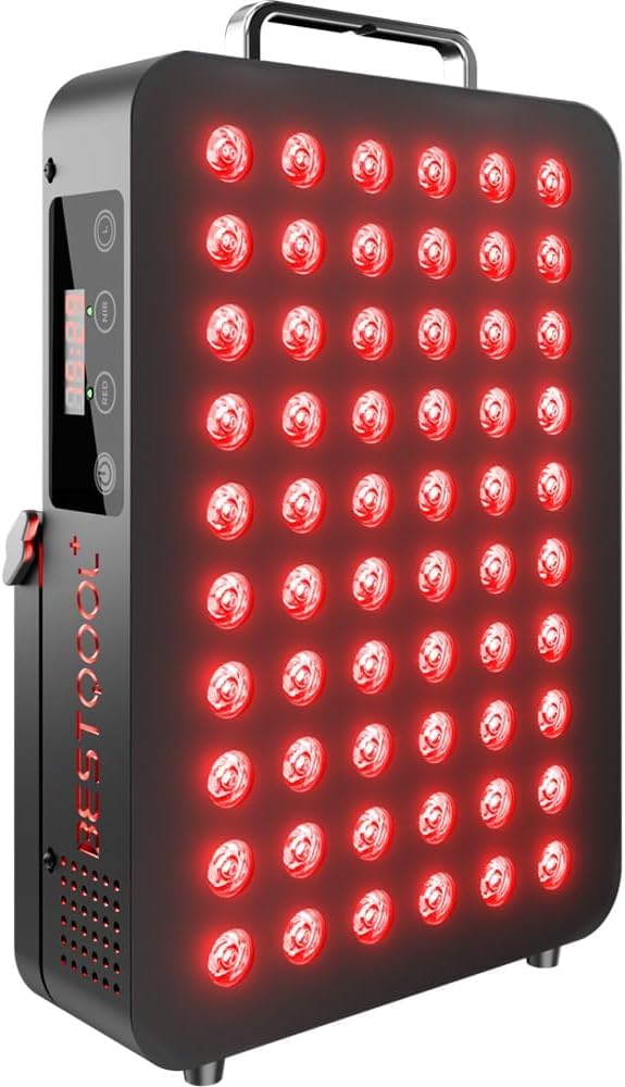 BestQool Red Light Therapy, Dual Chip Elite Grade LED Red Infrared Light Panel with Near-Infrared Light 660nm 850nm High Power Red Light Therapy Device at Home, 105W (Black 60)