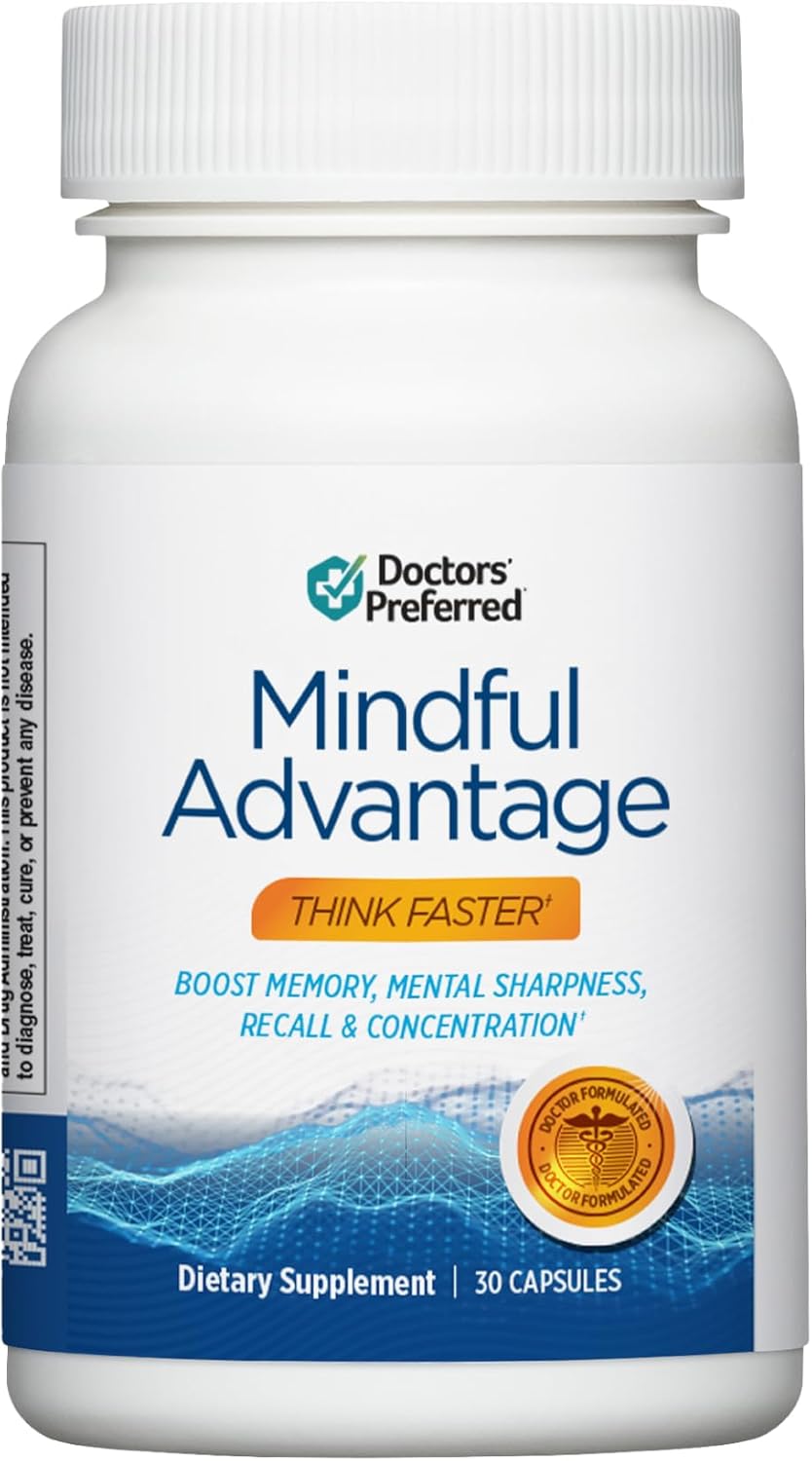 DOCTORS’ PREFERRED Mindful Advantage Brain Supplements for Memory and Focus – Boost Memory, Mental Sharpness, Recall & Concentration – 30 Count