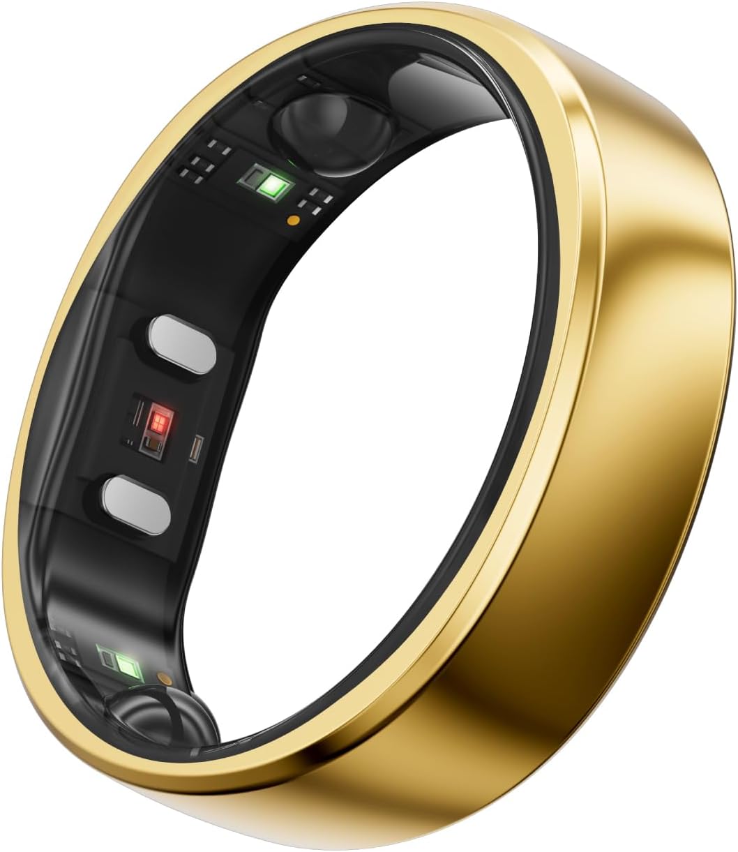 RingConn Gen 2, World’s First Smart Ring with Sleep Apnea Monitoring, No APP Subscription, 12-Day Battery Life, Stress/Heart Rate/Women’s Health Tracker, Android & iOS Compatible (Gold, Size 9)