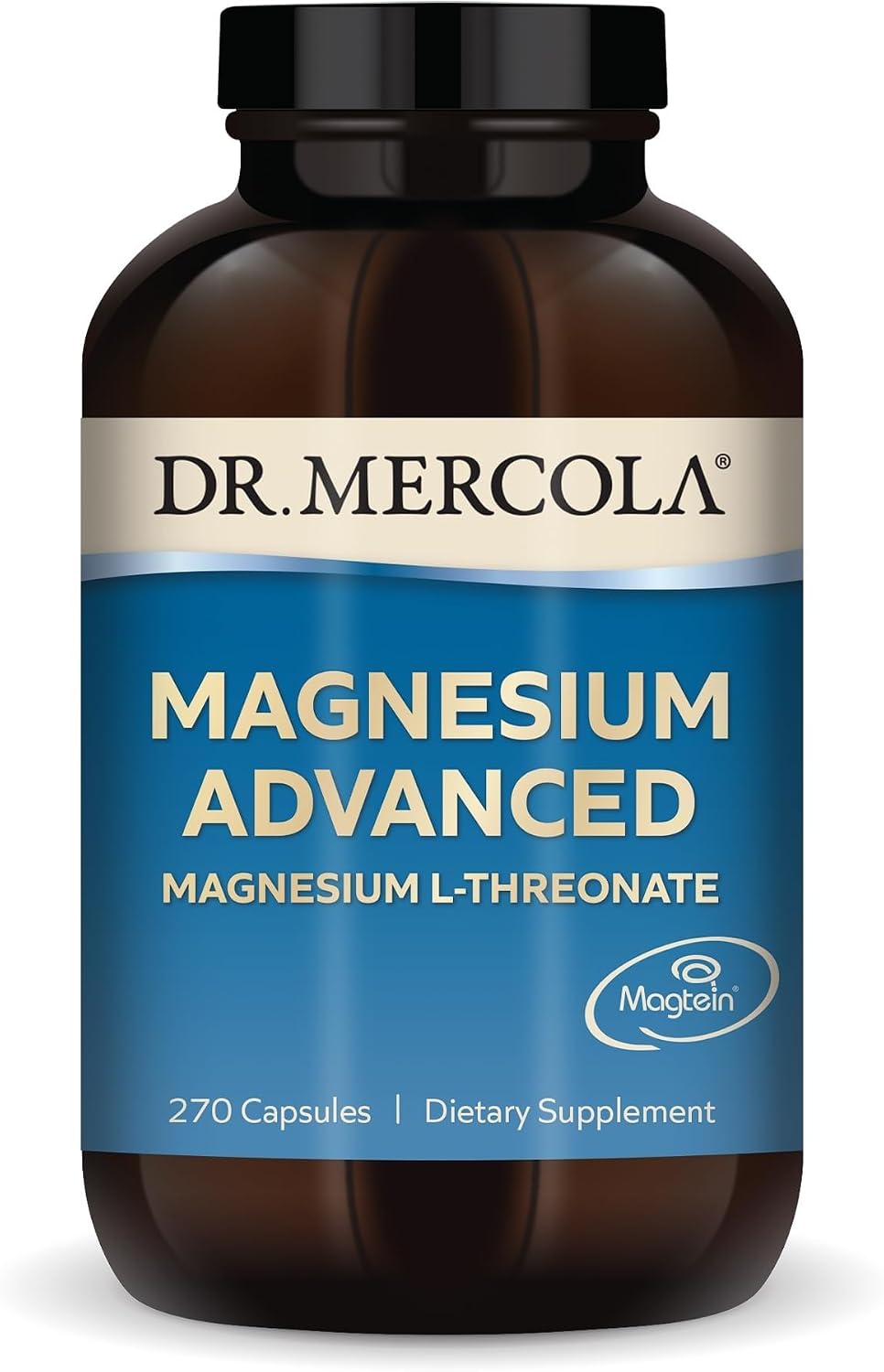Dr. Mercola Magnesium Advanced – Supports Bone, Joint & Brain Health – Contributes to More Restful Sleep – Non-GMO, Gluten-Free & Soy-Free – 270 Capsules (90 Servings)