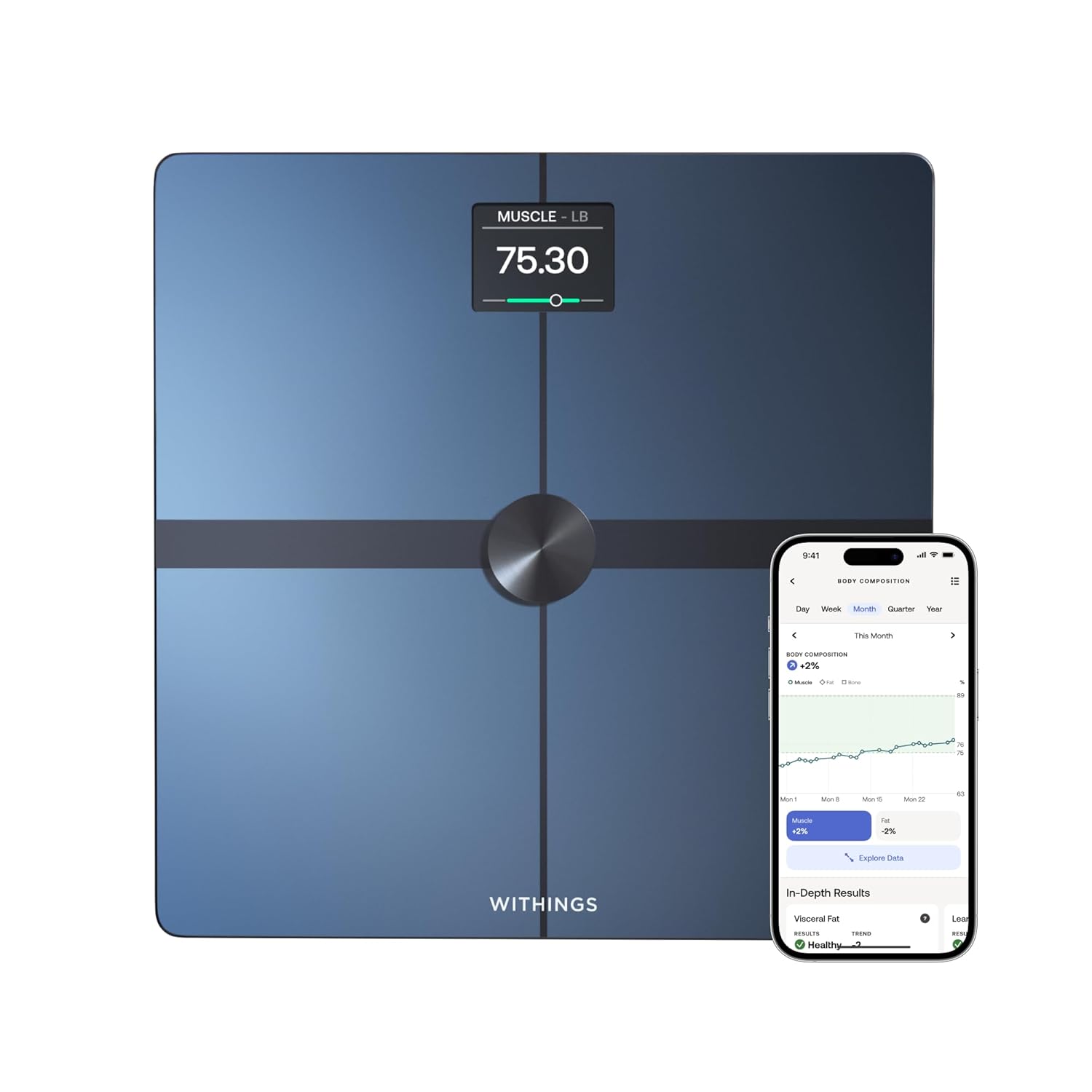 WITHINGS Body Smart – Accurate Scale for Body Weight and Fat Percentage, Body Composition Wi-Fi and Bluetooth Weight Scale, Baby Weight Scale, Smart Scale Apple Health Compatible, Bathroom Scale