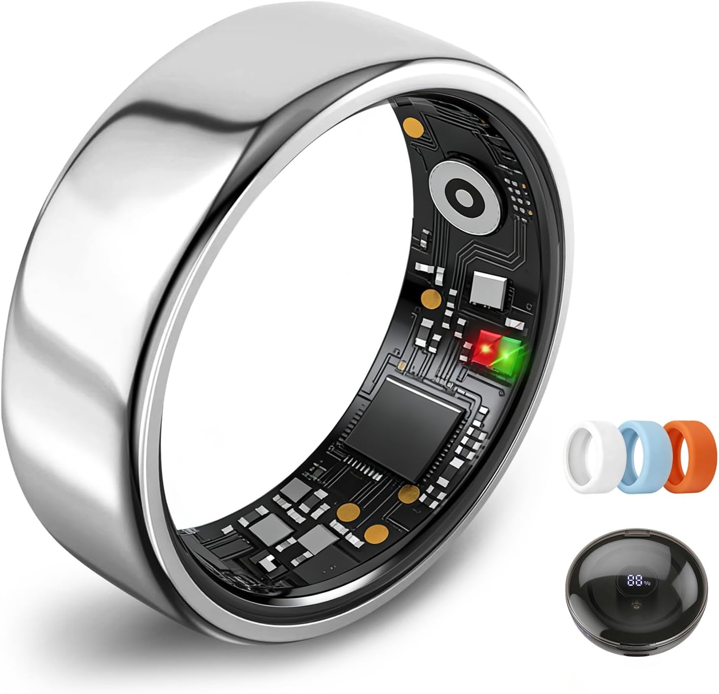 Smart Ring for Women Men,Fitness Tracker Ring,Heart Rate,Blood Oxygen,Step Tracker,Sleep Tracker,Meditation Assistance,No Subscription Fee,IP68 Waterproof,2026 New mother s day gifts for mom(Silver 8)