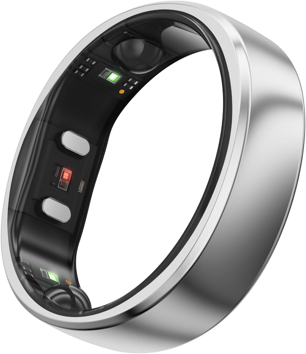 RingConn Gen 2, World’s First Smart Ring with Sleep Apnea Monitoring, No APP Subscription, 12-Day Battery Life, Stress/Heart Rate/Women’s Health Tracker, Android & iOS Compatible (Silver, Size 9)