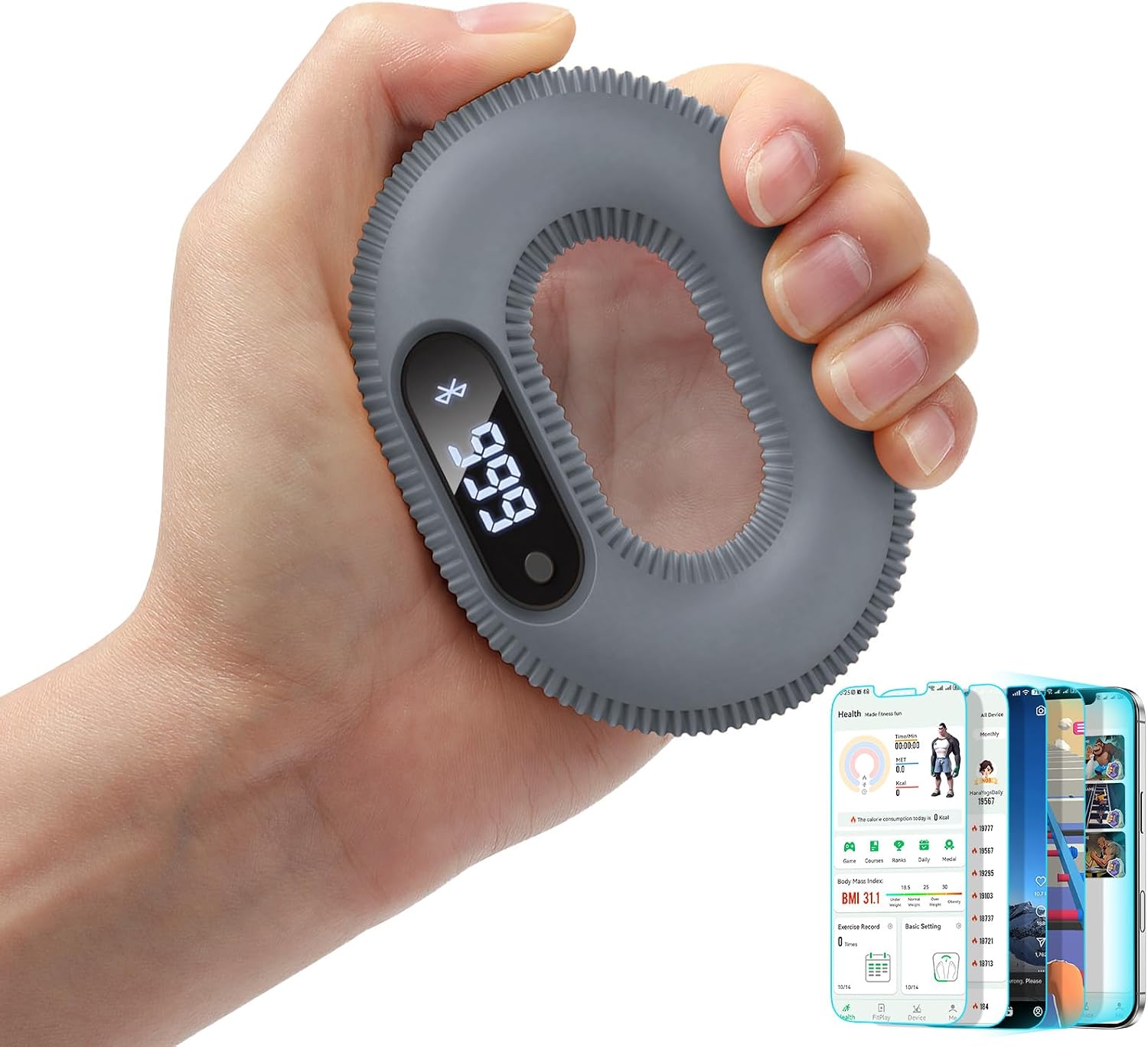 Grip Strength Trainer with Smart Bluetooth APP
