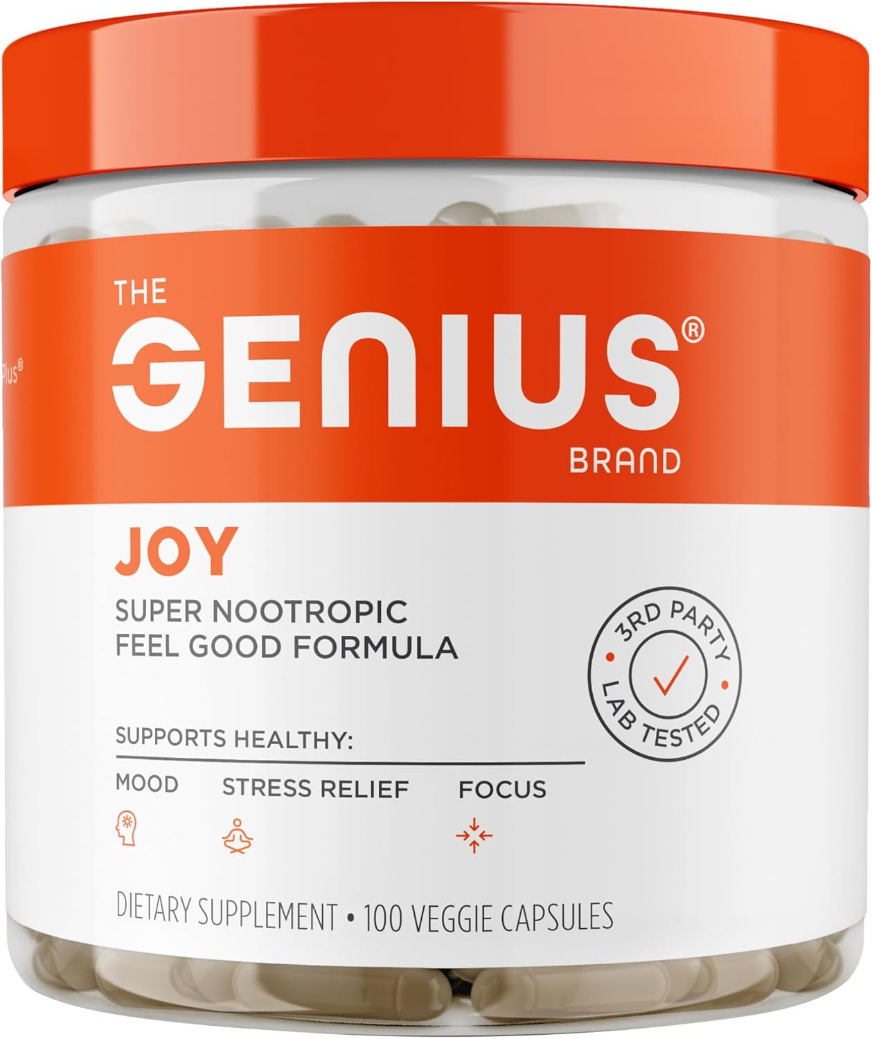 Genius Joy – Nootropic Supplement w/Sam-e, Panax Ginseng & L-Theanine – 100 veggie pills