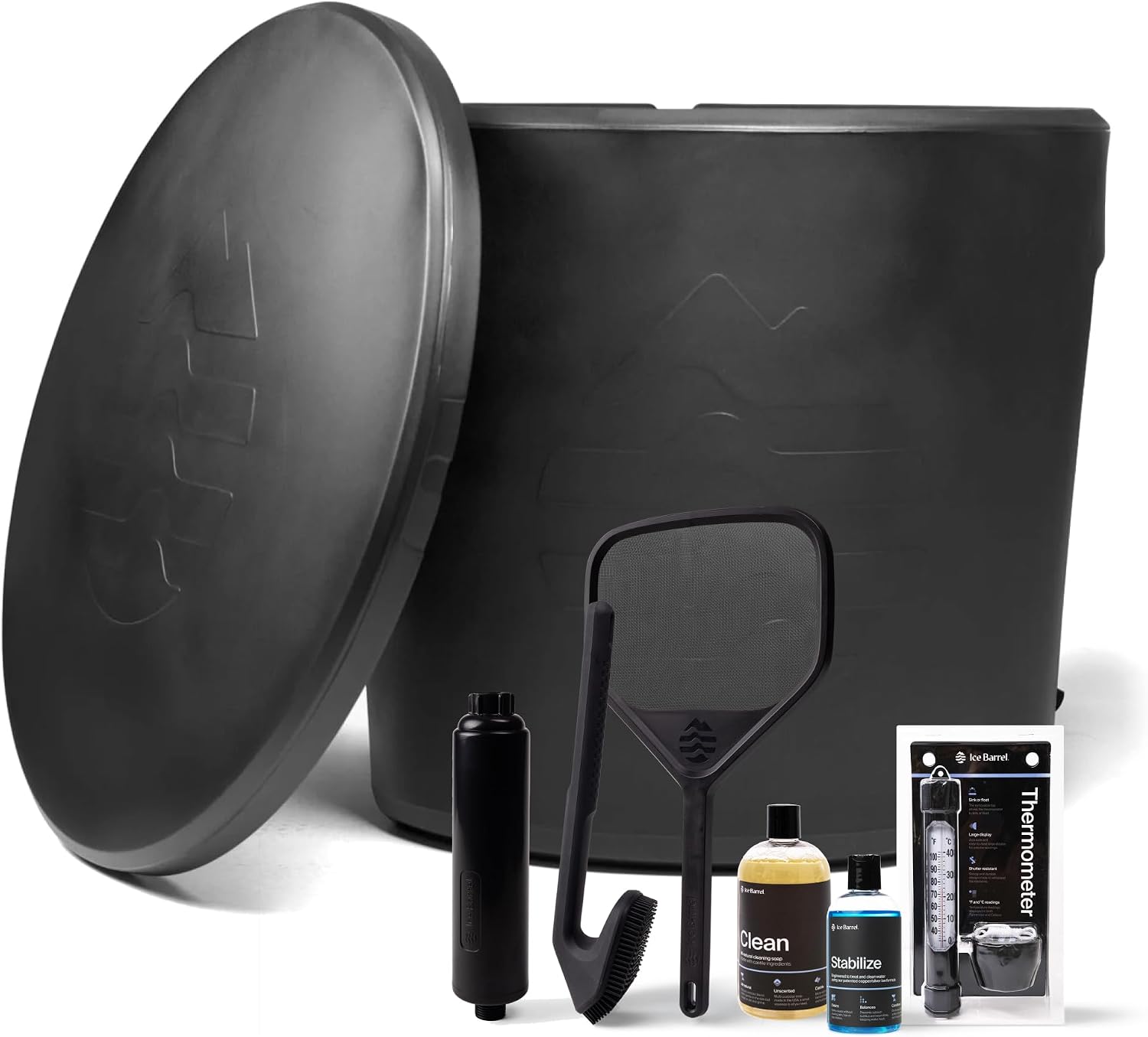 Ice Barrel 300 Cold Plunge Tub, Cold Plunge Water Treatment, Skimmer Net