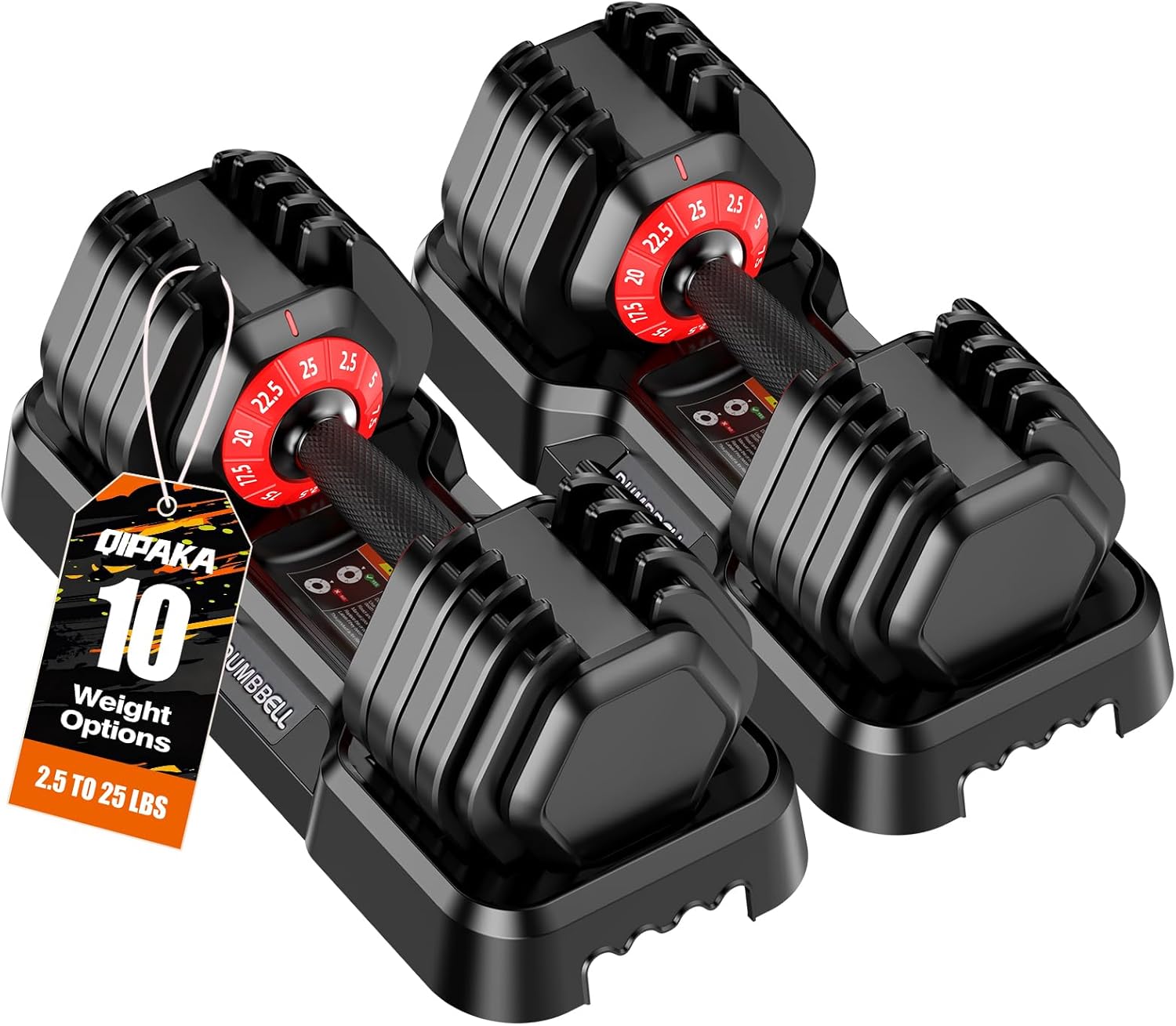 All in One Adjustable Dumbbells Set with Anti-Slip Handle for Home Gym | 25/26.5/52.5/55/85lbs Free Weights Dumbbells Set, 1 Sec Adjust Weights Set for Strength Training