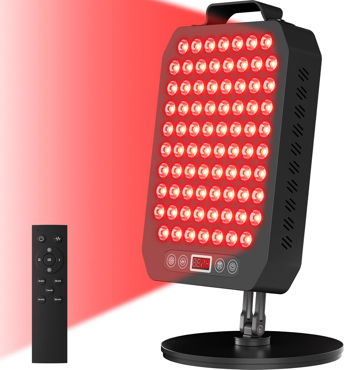 Red Light Therapy Panel for Face and Body, 78 LEDs Dual Chip 660nm Red Light & 850nm Near Infrared Light Device with Rotatable Stand and Magnetic Remote for Skin, Sleep, Athletic Performance