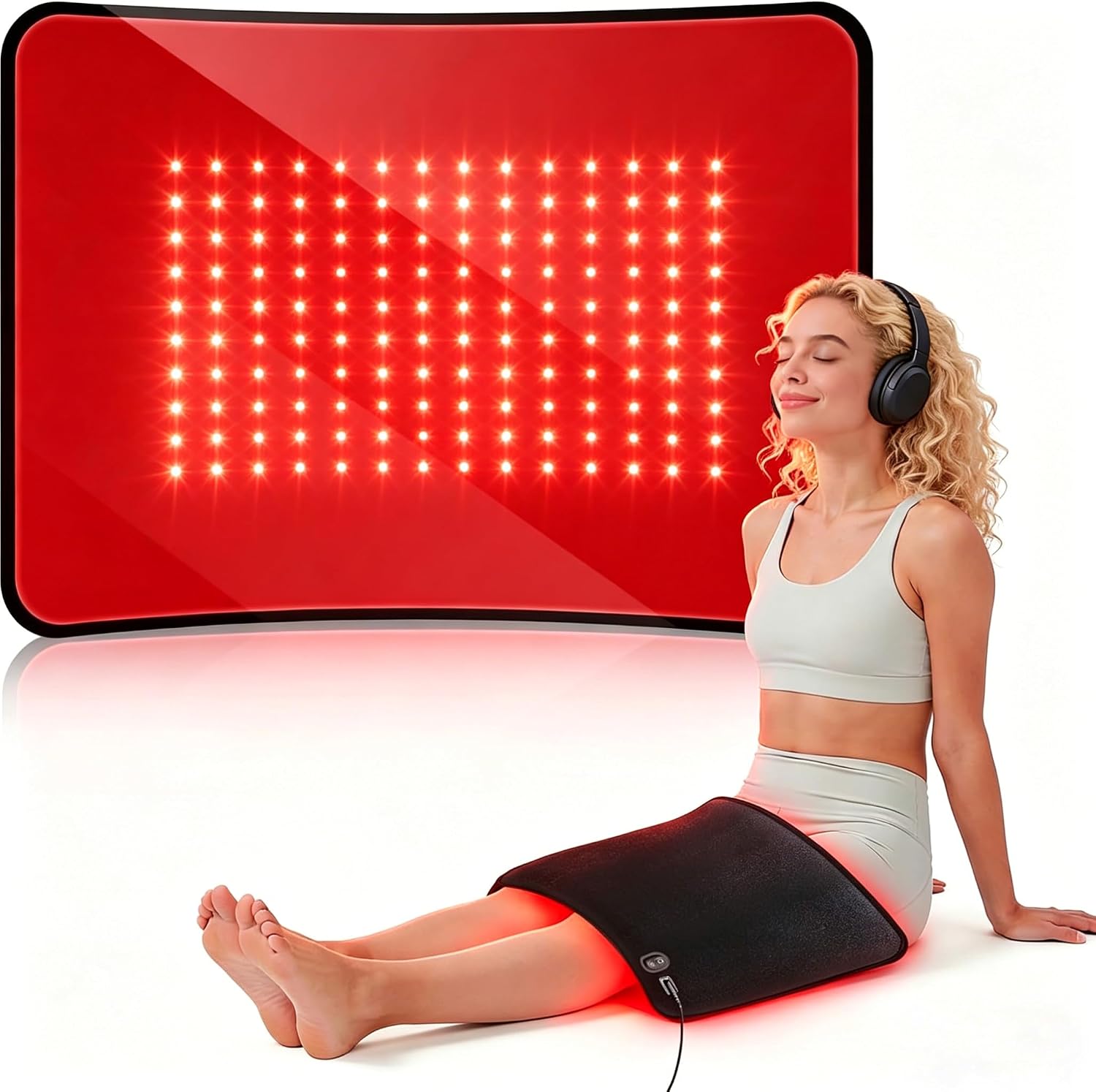 Full Body Red Light Therapy Mat with 140 LEDs, 3-in-1 660nm & 850nm TPU Infrared Light Blanket, 18.5″ x 14″ Foldable Therapy Pad with Timer Controller Pulse Modes for Home Use 24W