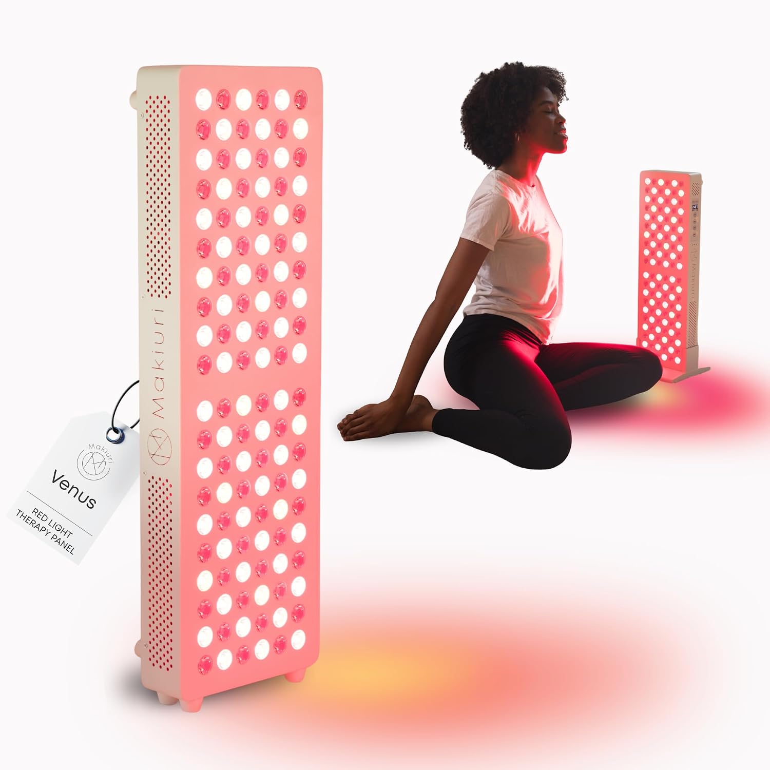 Makiuri Red Light Therapy Panel for Face & Body | 630 nm, 660nm, 810nm, 830nm, 850nm | Clinical Grade Red & Near-Infrared LED Light Therapy (5 Wavelengths) | High Irradiance | Venus (120 LED)