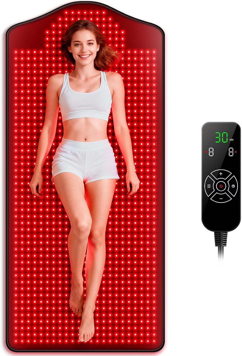 Red Light Therapy for Body, Infrared Light Therapy, 73″x 32″ Red-Light Mat for Full Body, 1090 LEDs, 3-in-1 LED Bead, 660nm & 850nm, Pain Relief, Light-Therapy for Dogs, Knee, Shoulder, Back