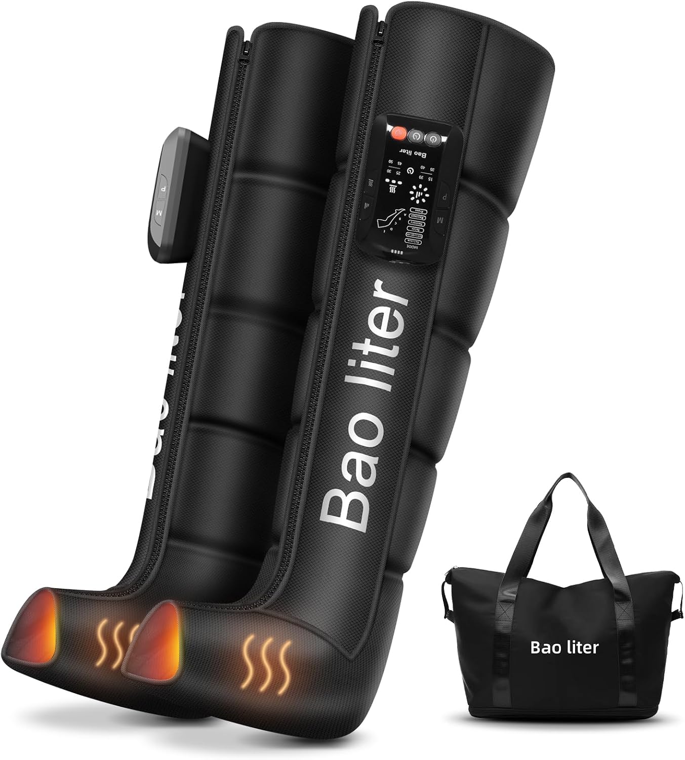 Leg Compression Massager,Sequential Pressure Boots with Heat,Cordless Air Compression Recovery System for Athletes – Circulation and Edema, RLS, Swelling, Pain Relief