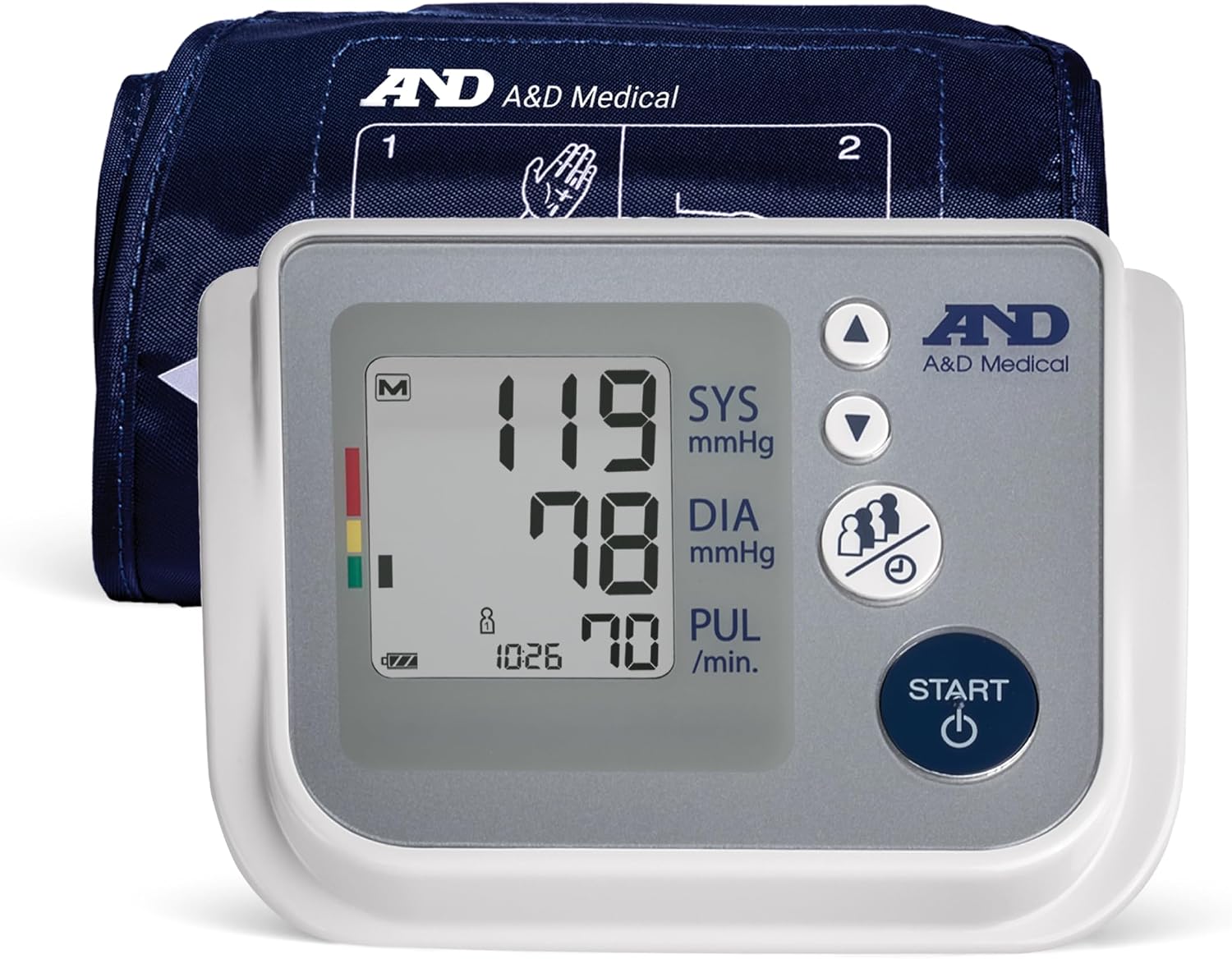 A&D Medical Blood Pressure Monitor for Home Use, UA-767F, Wide-Range Cuff (8.6-16.5″/22-42cm), 4 User, Easy to Use, Body Movement & Cuff Fit Detection Error, Batteries, Carrying Case