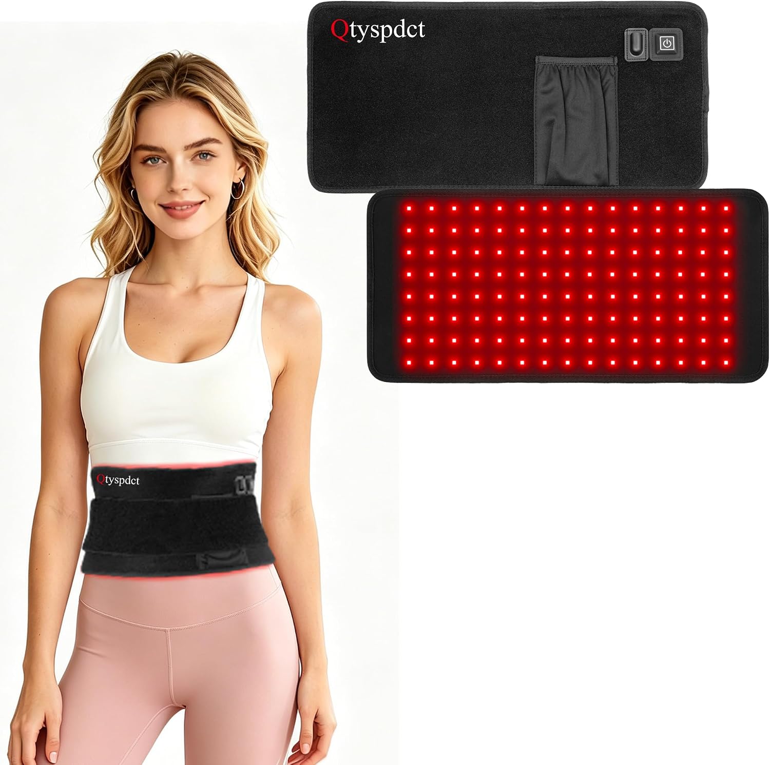Red Light Therapy for Body, 660nm 850nm 3 in 1 LED 16″ Infrared Redlight Therapy Wrap Belt Pad for Neck Shoulder Back Knee Muscle